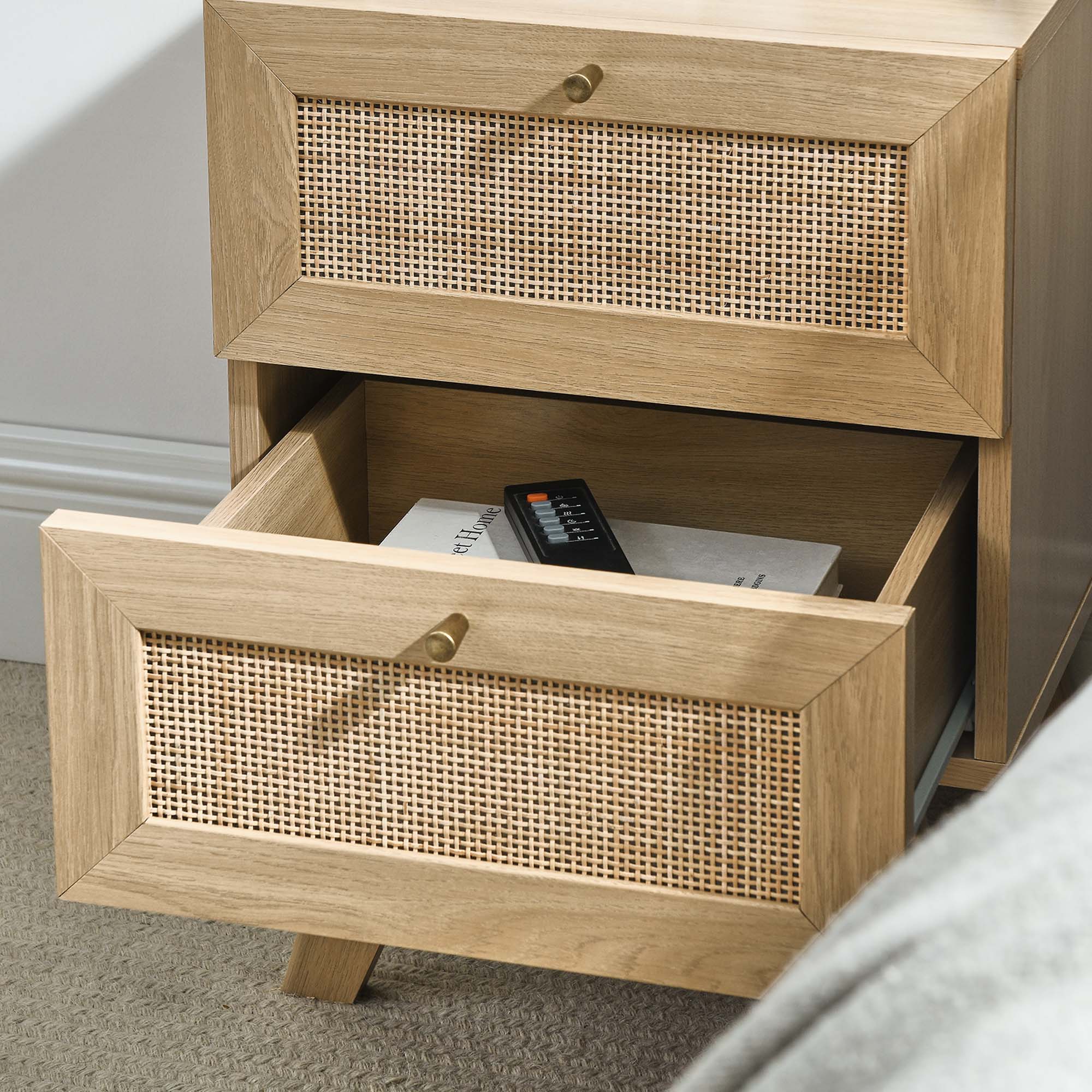 Soma 2-Drawer Nightstand, Oak