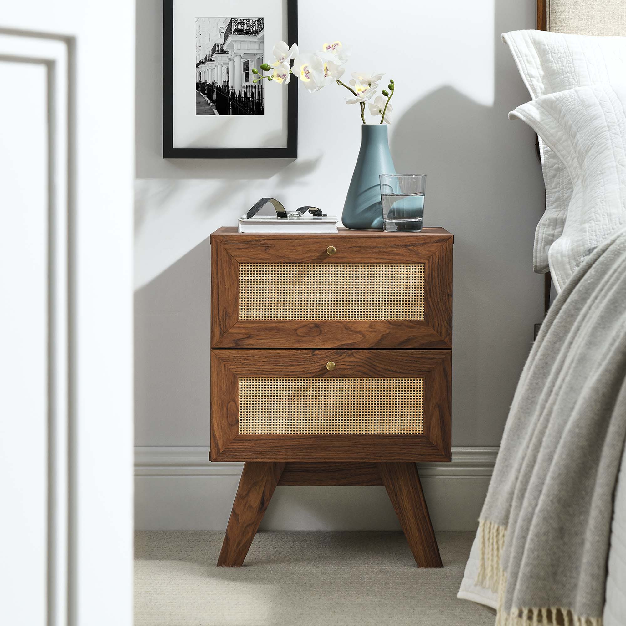 Soma 2-Drawer Nightstand, Walnut