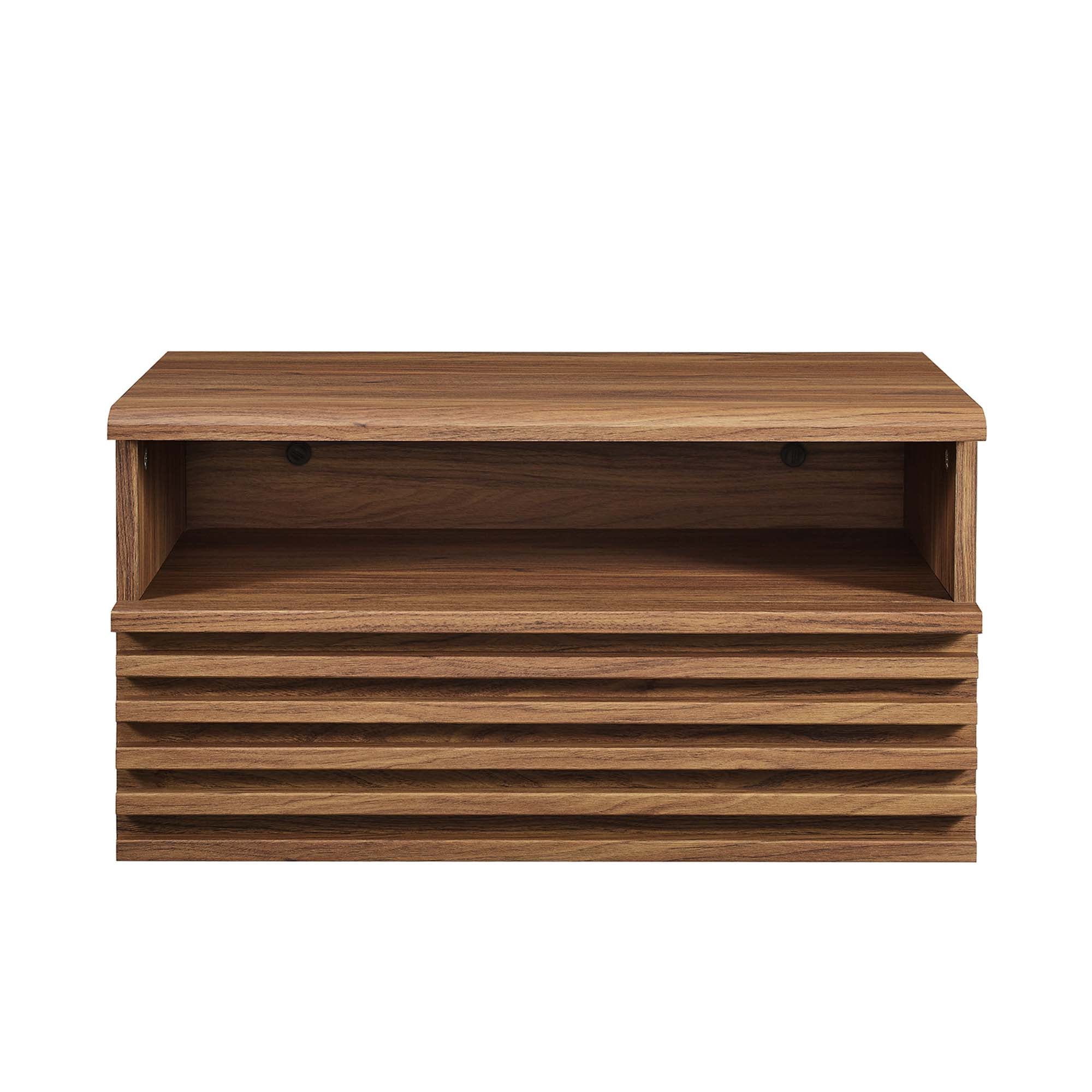 Render Wall-Mount Nightstand, Walnut