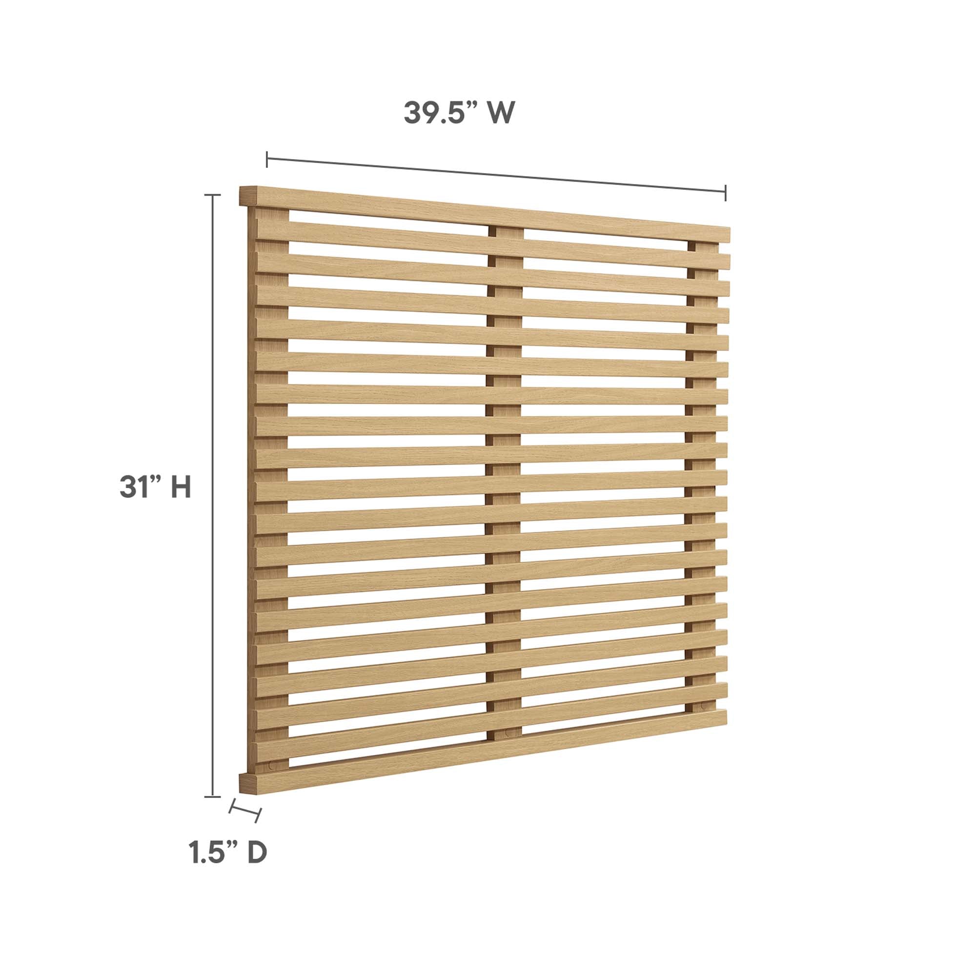Render Wall Mount Twin Headboard, Oak