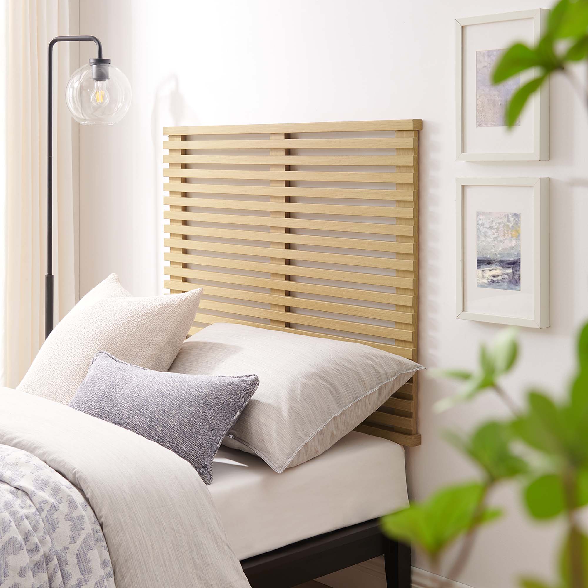 Render Wall Mount Twin Headboard, Oak