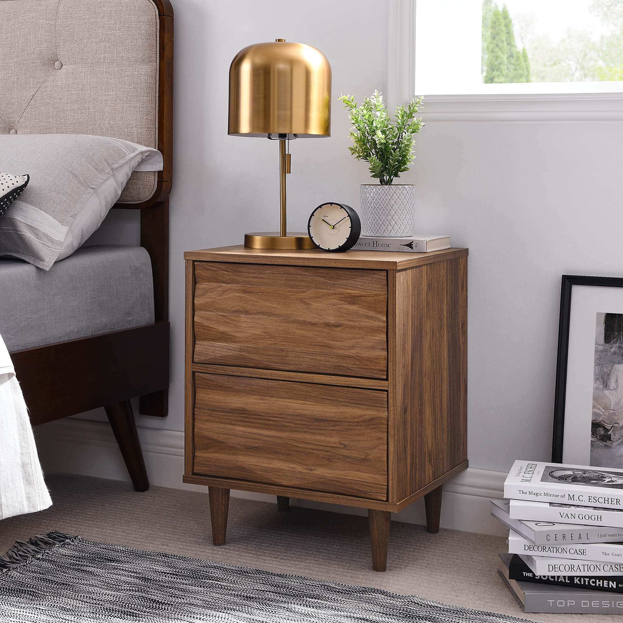 Vespera 2-Drawer Nightstand, Walnut
