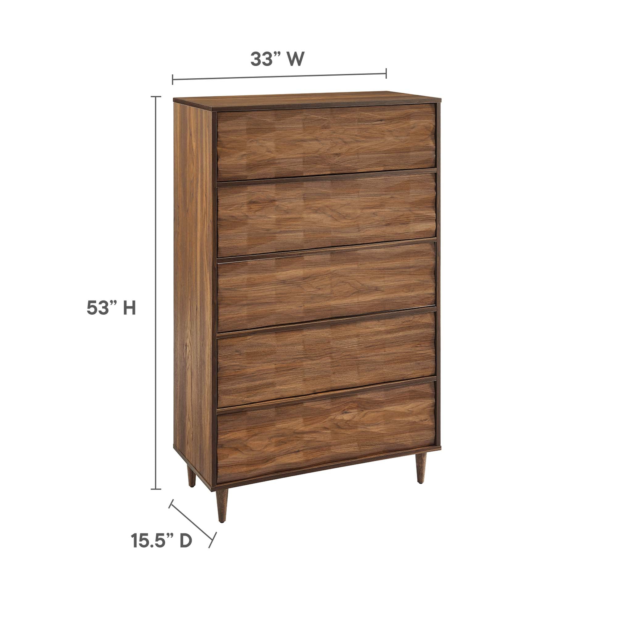 Vespera 5-Drawer Chest, Walnut