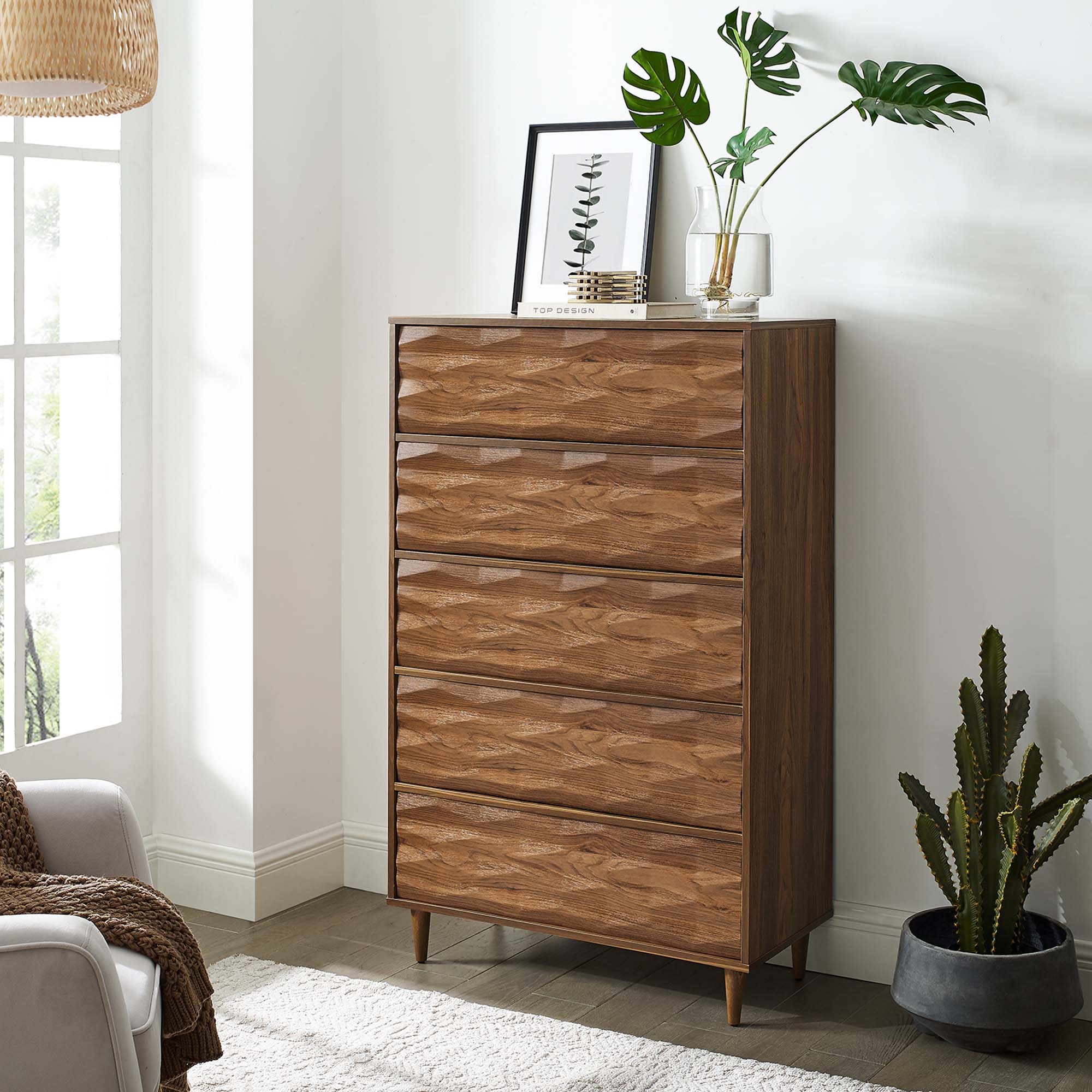 Vespera 5-Drawer Chest, Walnut