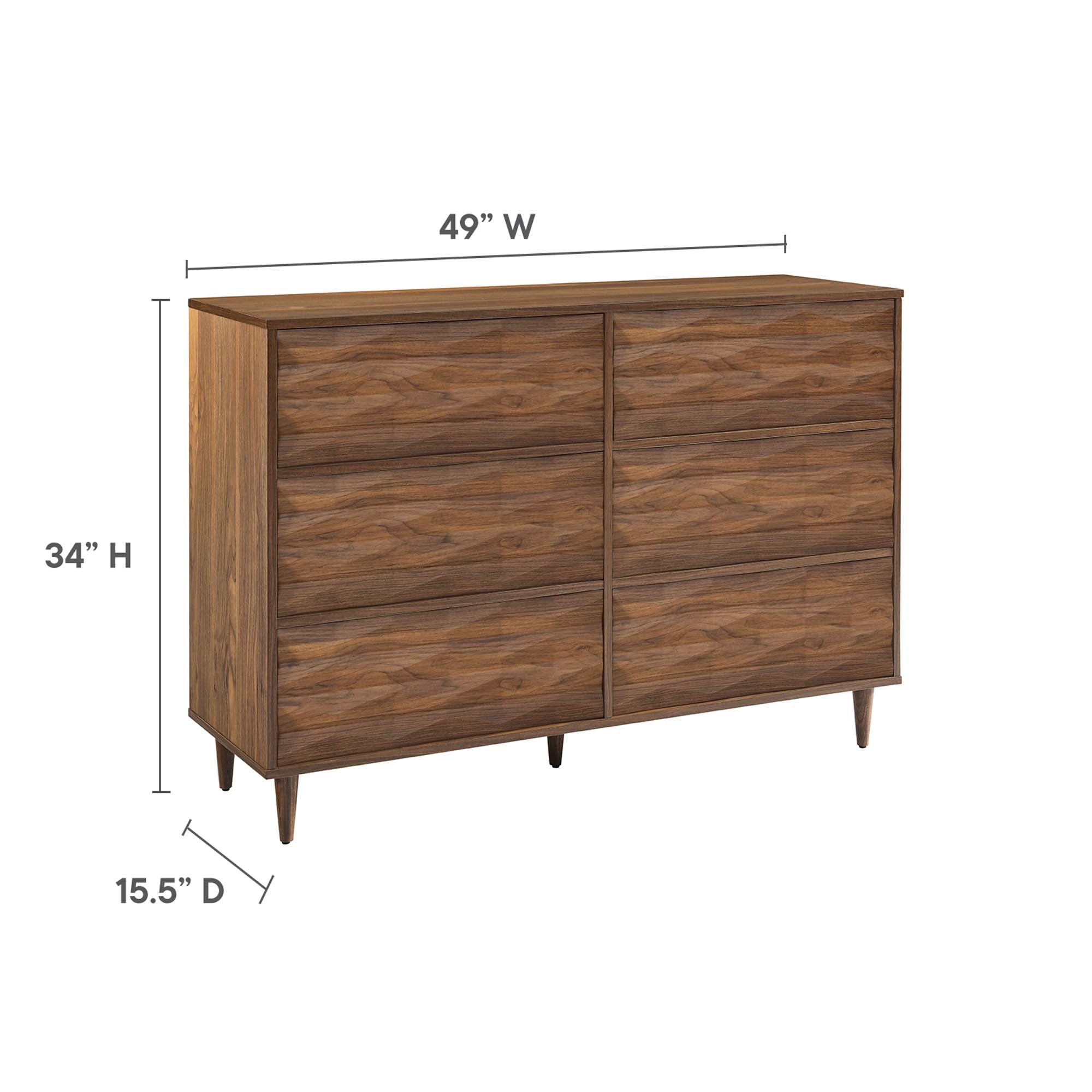 Vespera 6-Drawer Dresser, Walnut