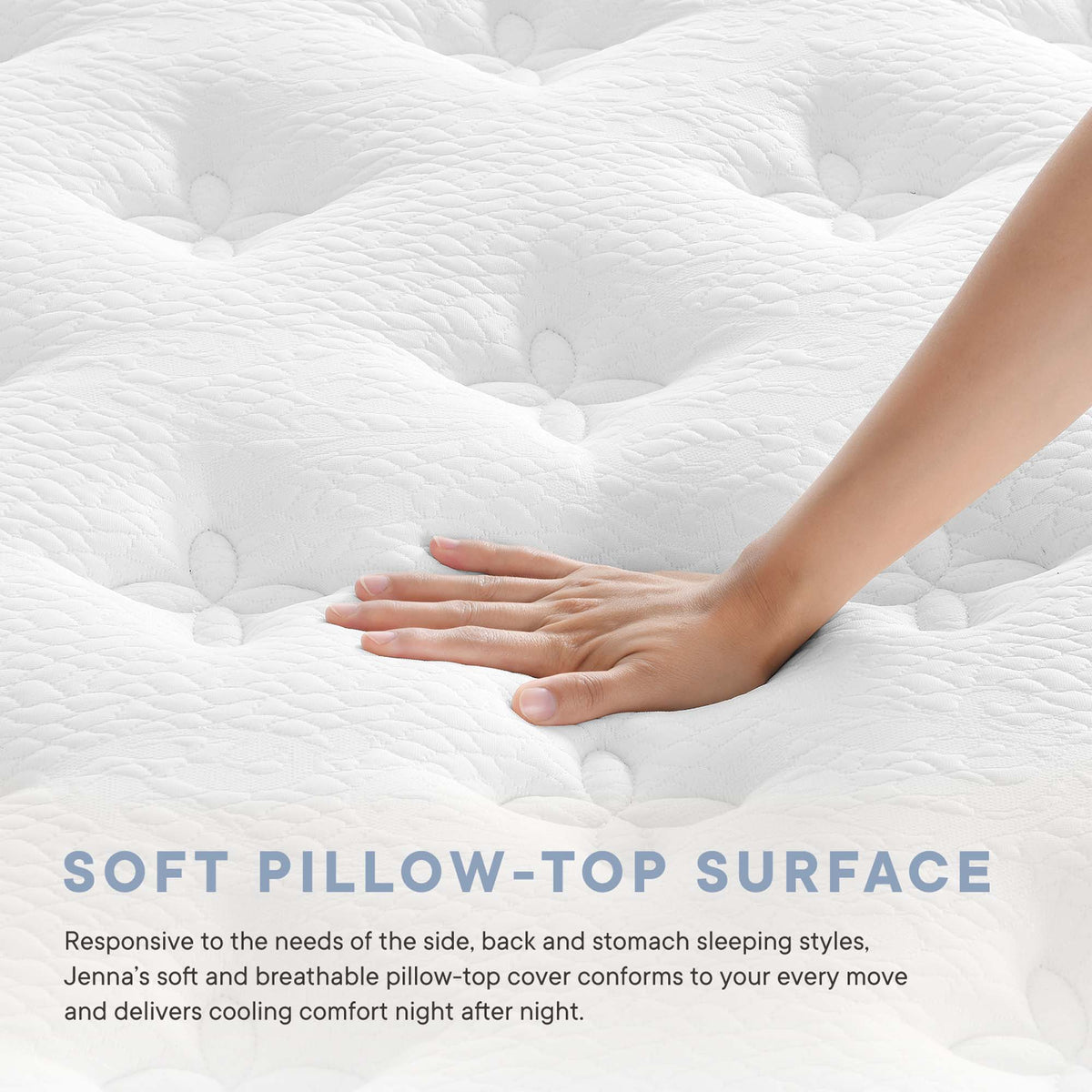 Jenna 12" Innerspring and Foam Twin Mattress, White