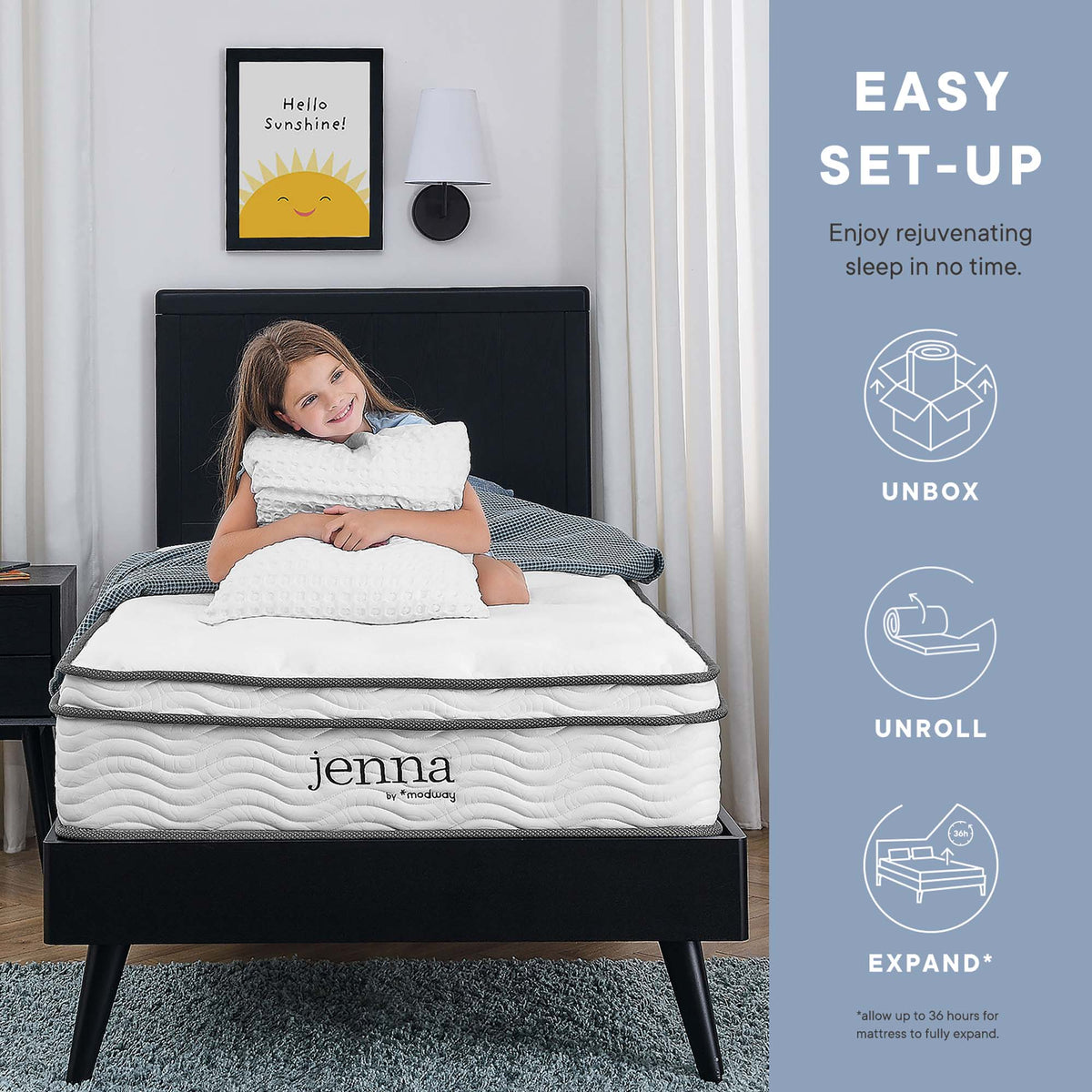 Jenna 12" Innerspring and Foam Twin Mattress, White