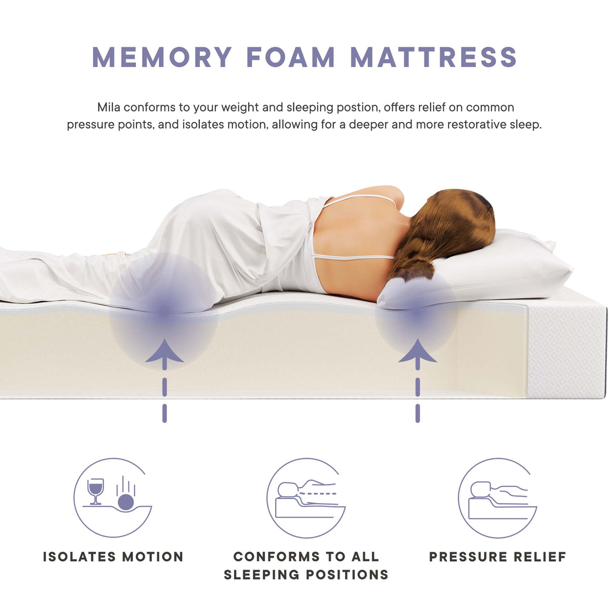 Mila 12" King Mattress, White