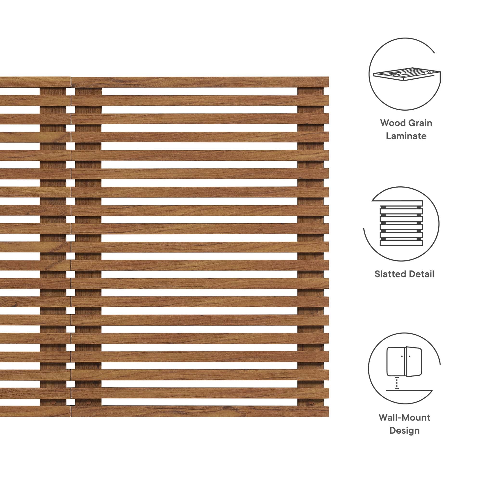 Render Wall Mount Queen Headboard, Walnut