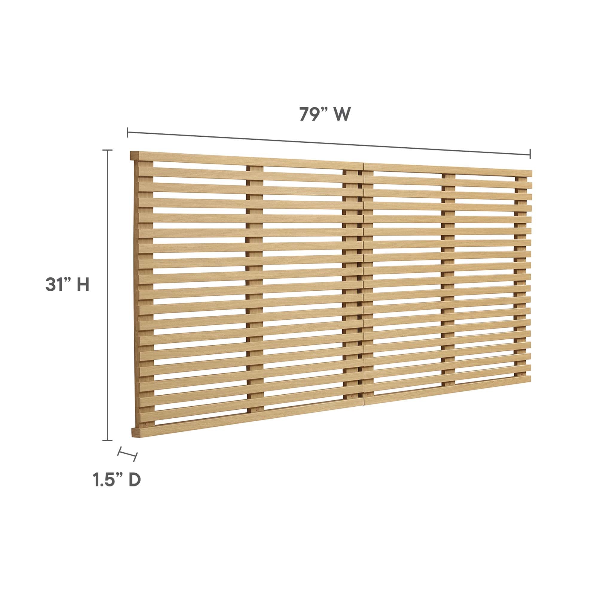 Render Wall Mount King Headboard, Oak