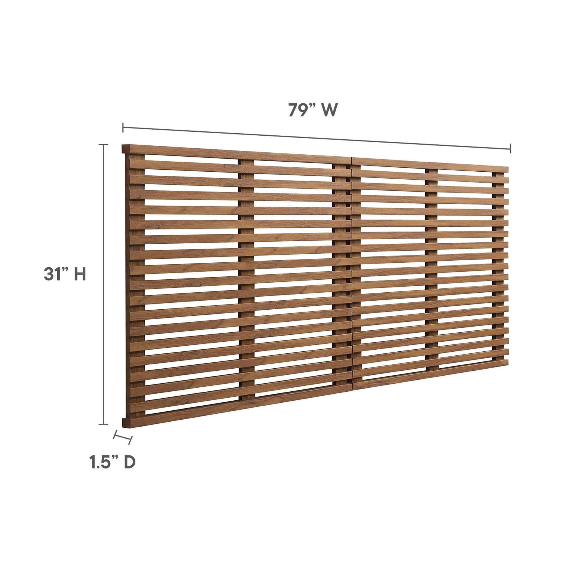 Render Wall Mount King Headboard, Walnut