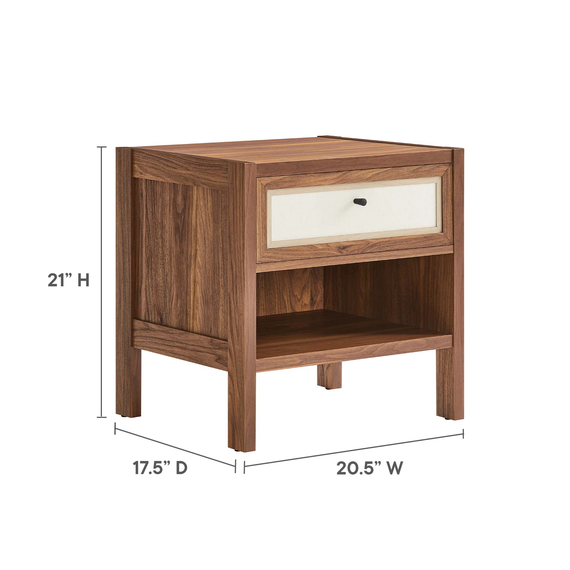 Capri Wood Grain Nightstand, Walnut