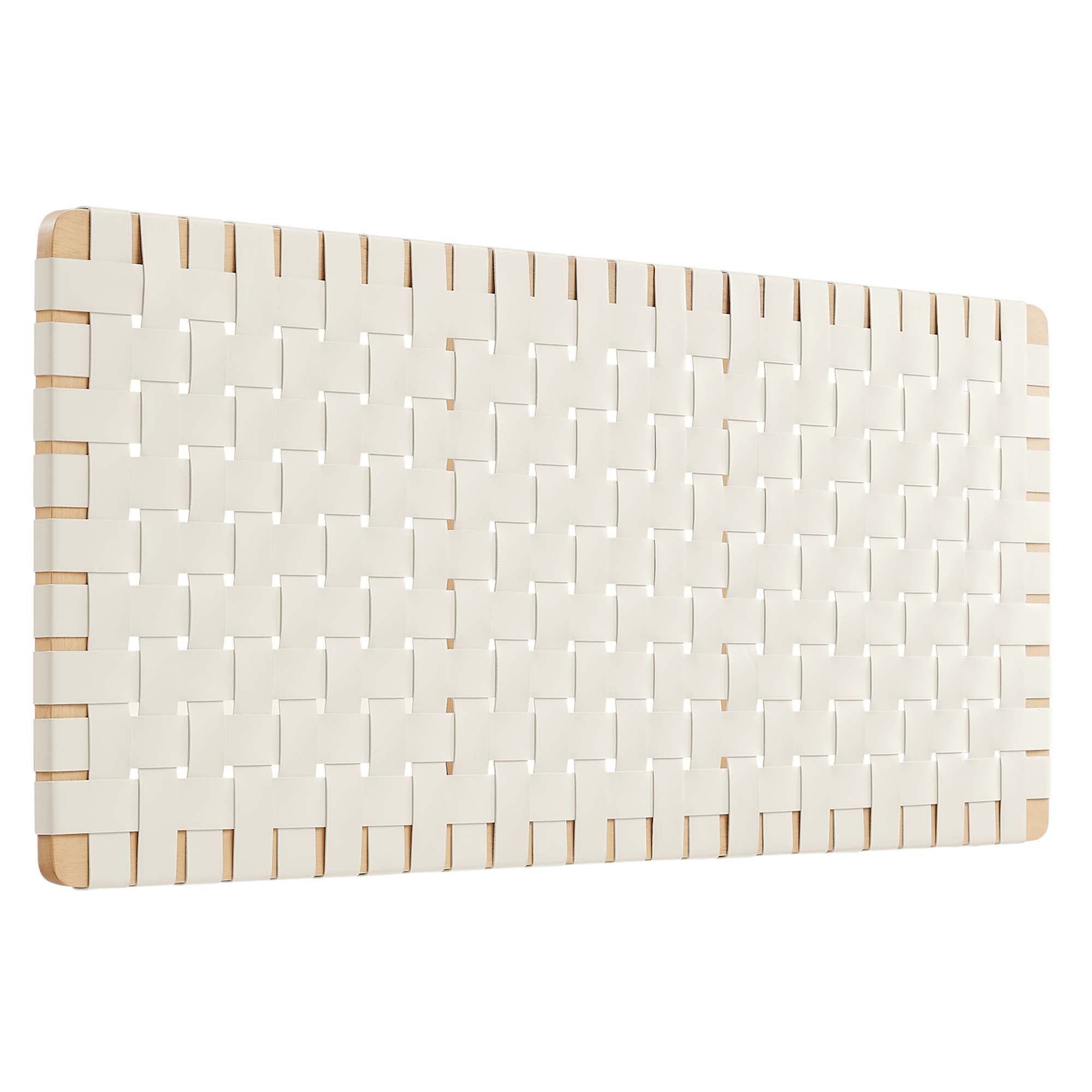 Sparta Weave Vegan Leather Full Headboard, Natural Beige