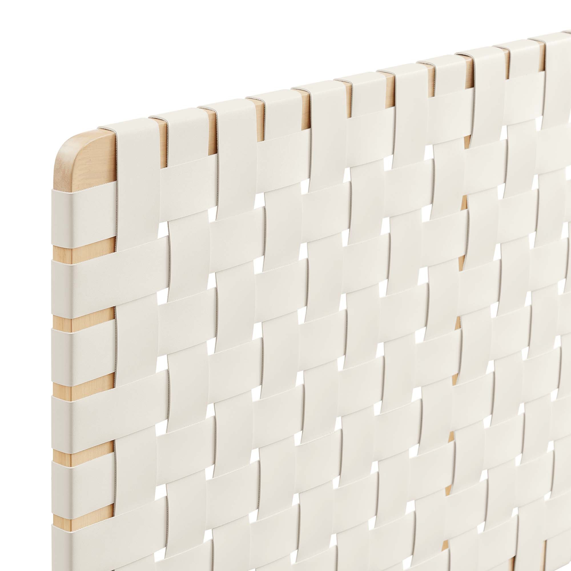 Sparta Weave Vegan Leather Full Headboard, Natural Beige