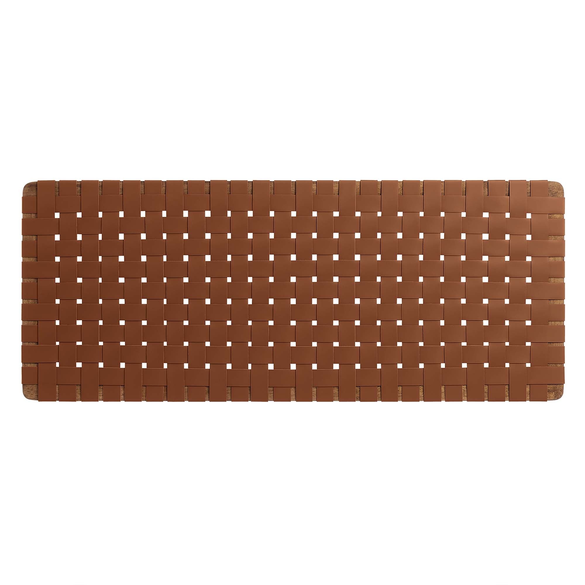 Sparta Weave Vegan Leather Full Headboard, Walnut Brown