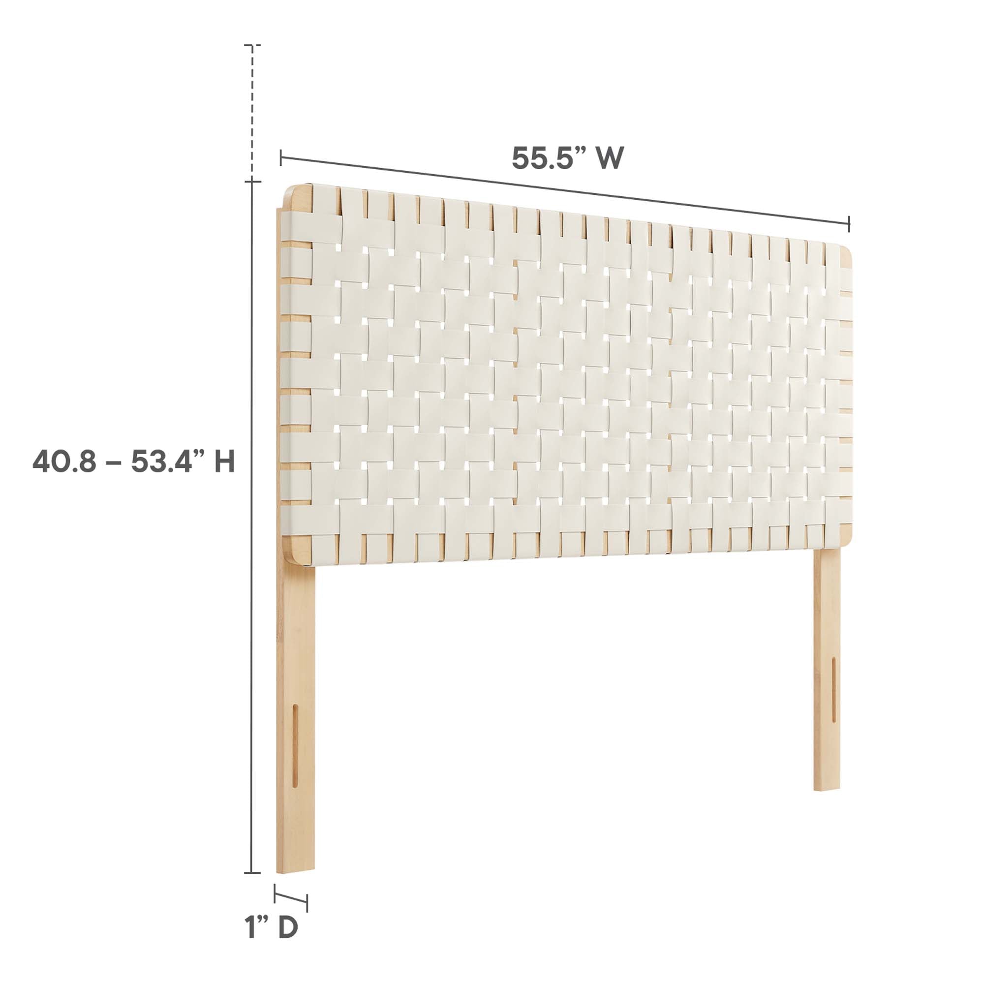 Sparta Weave Vegan Leather Full Headboard, Natural Beige