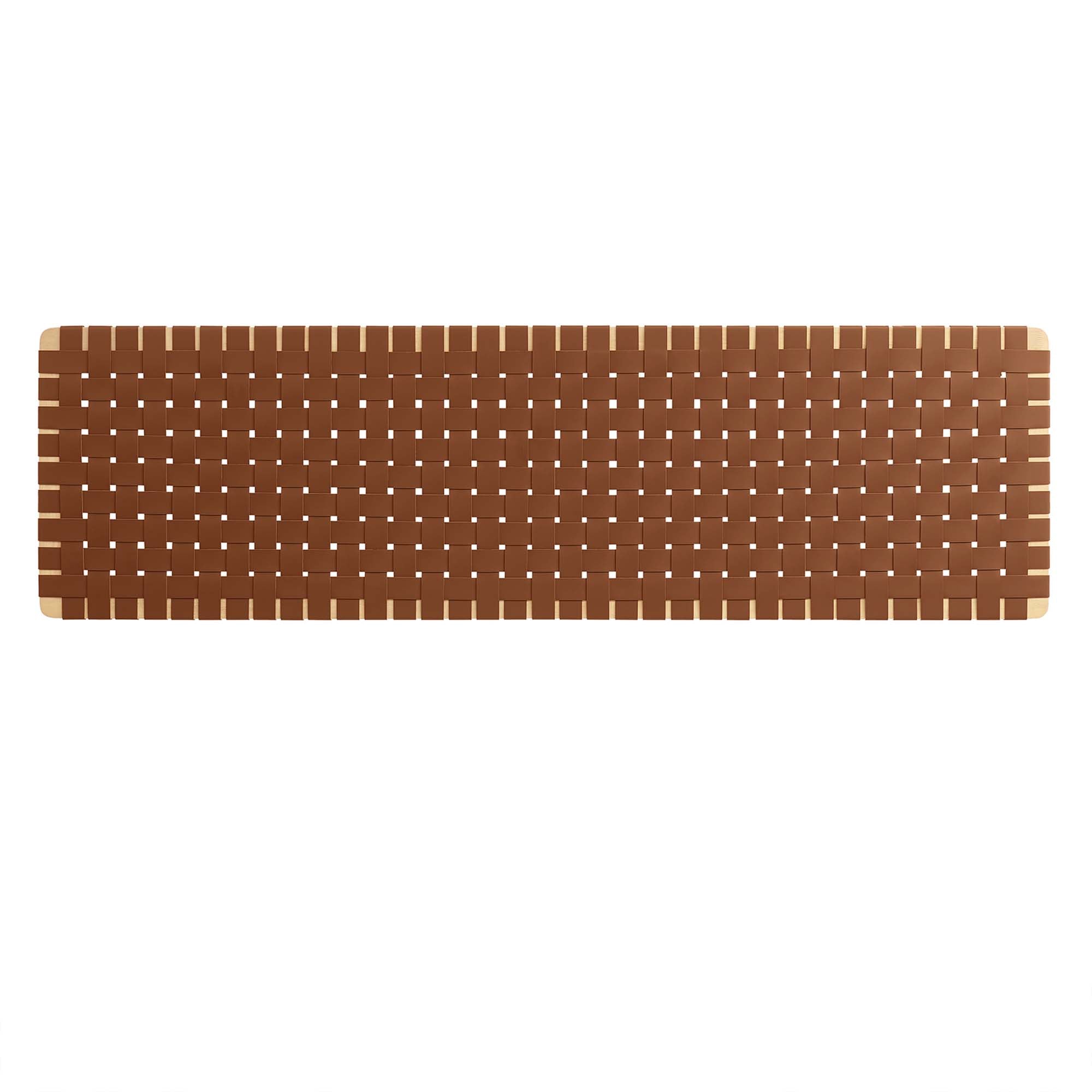 Sparta Weave Wall-Mount Vegan Leather King Headboard, Natural Brown