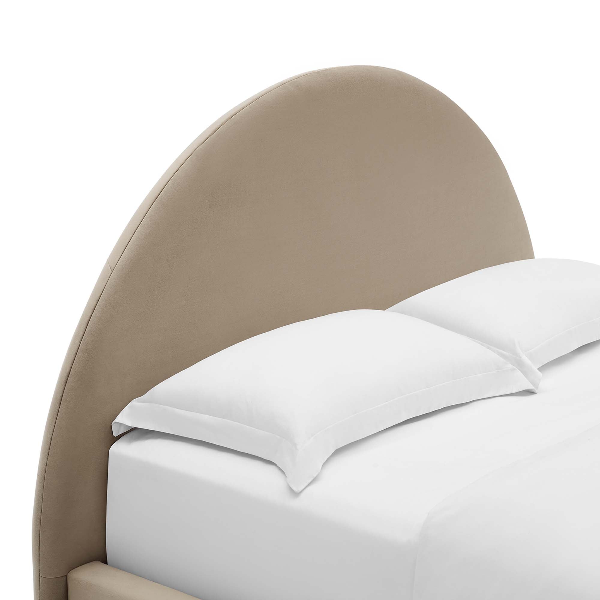 Resort Alabaster Performance Velvet Arched Round Full Platform Bed