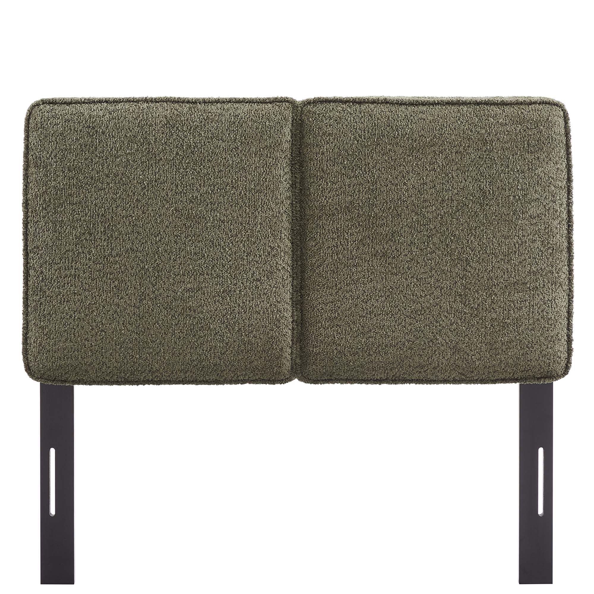 Lindee Boucle Fabric Twin Headboard, Sage