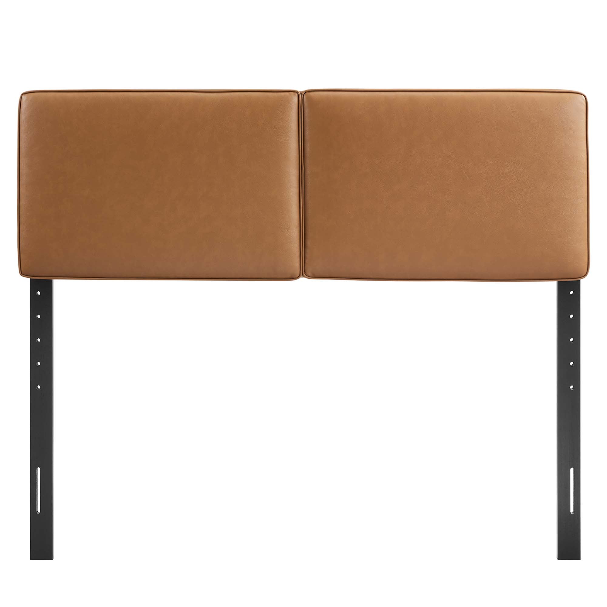 Lindee Vegan Leather Queen Headboard, Tan