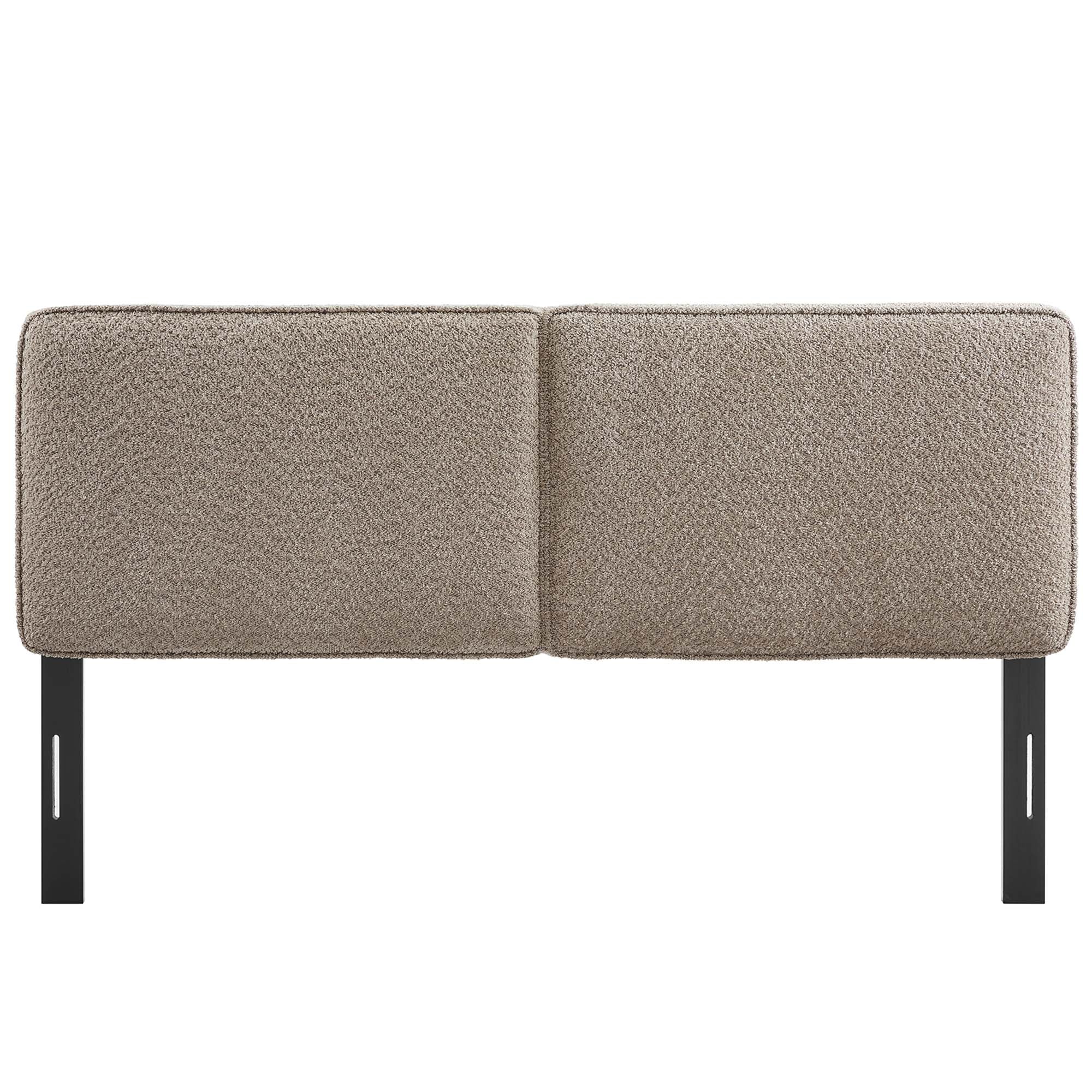 Lindee Boucle Fabric Queen Headboard, Oatmeal