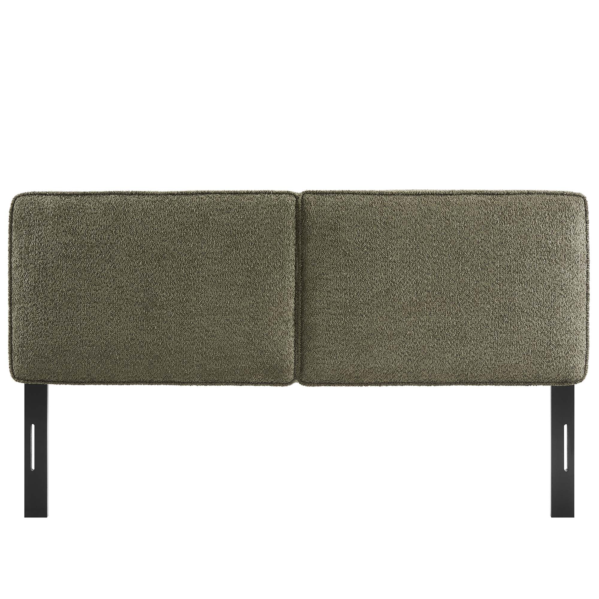 Lindee Boucle Fabric King Headboard, Sage