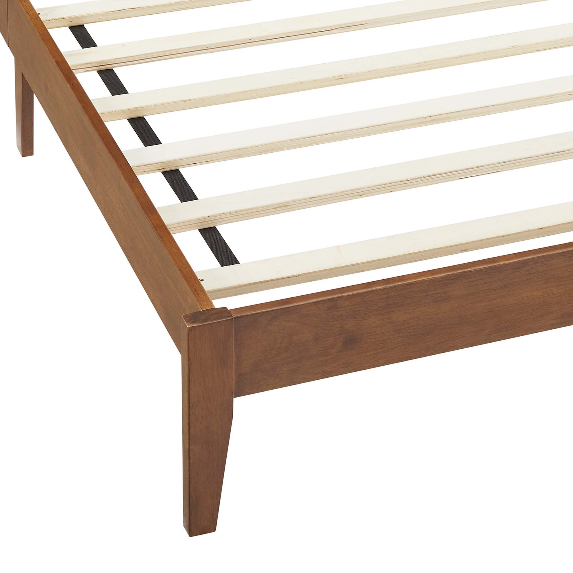 Sirocco Walnut Rattan and Wood Twin Platform Bed