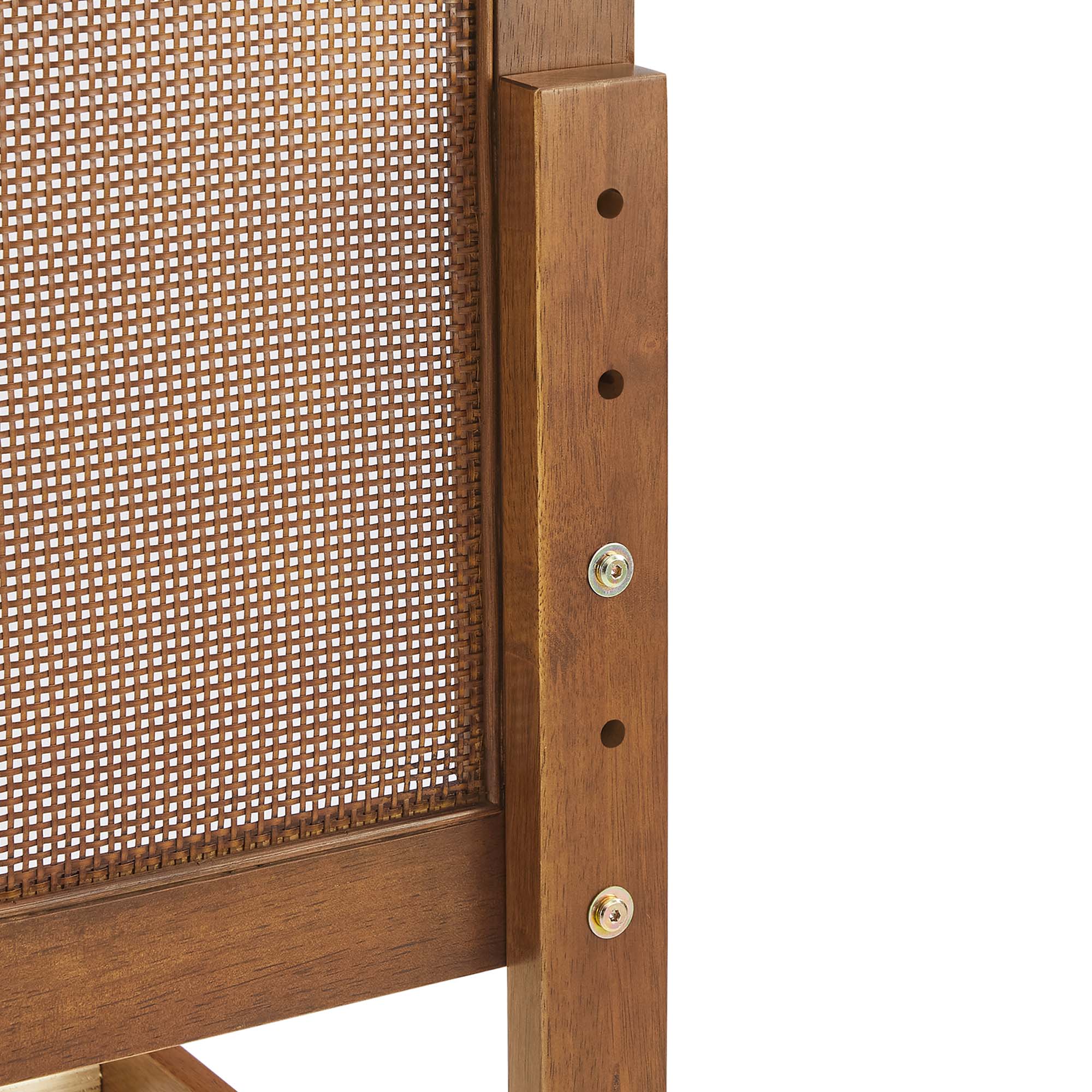 Sirocco Walnut Rattan and Wood Twin Platform Bed