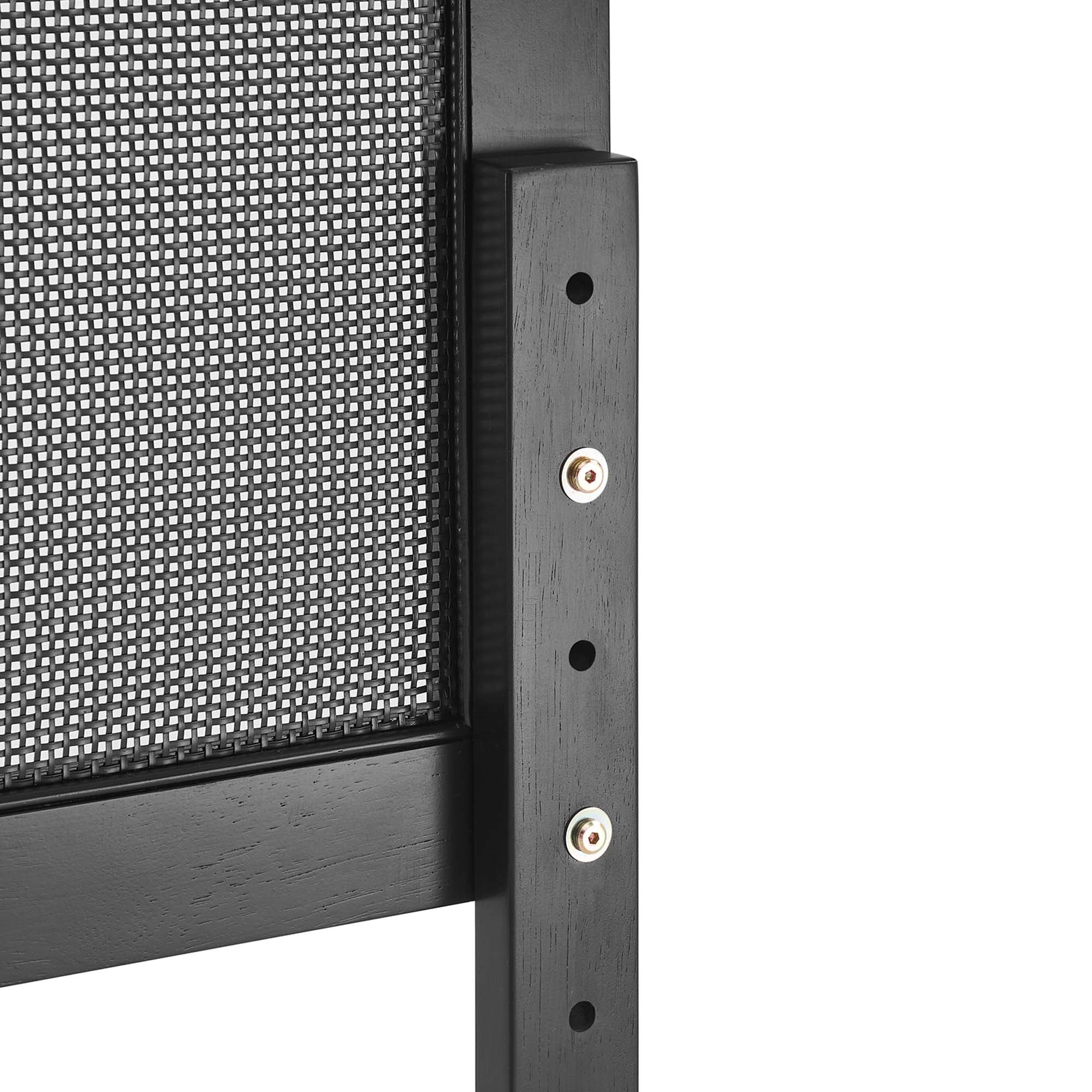 Sirocco Black Rattan and Wood Full Platform Bed