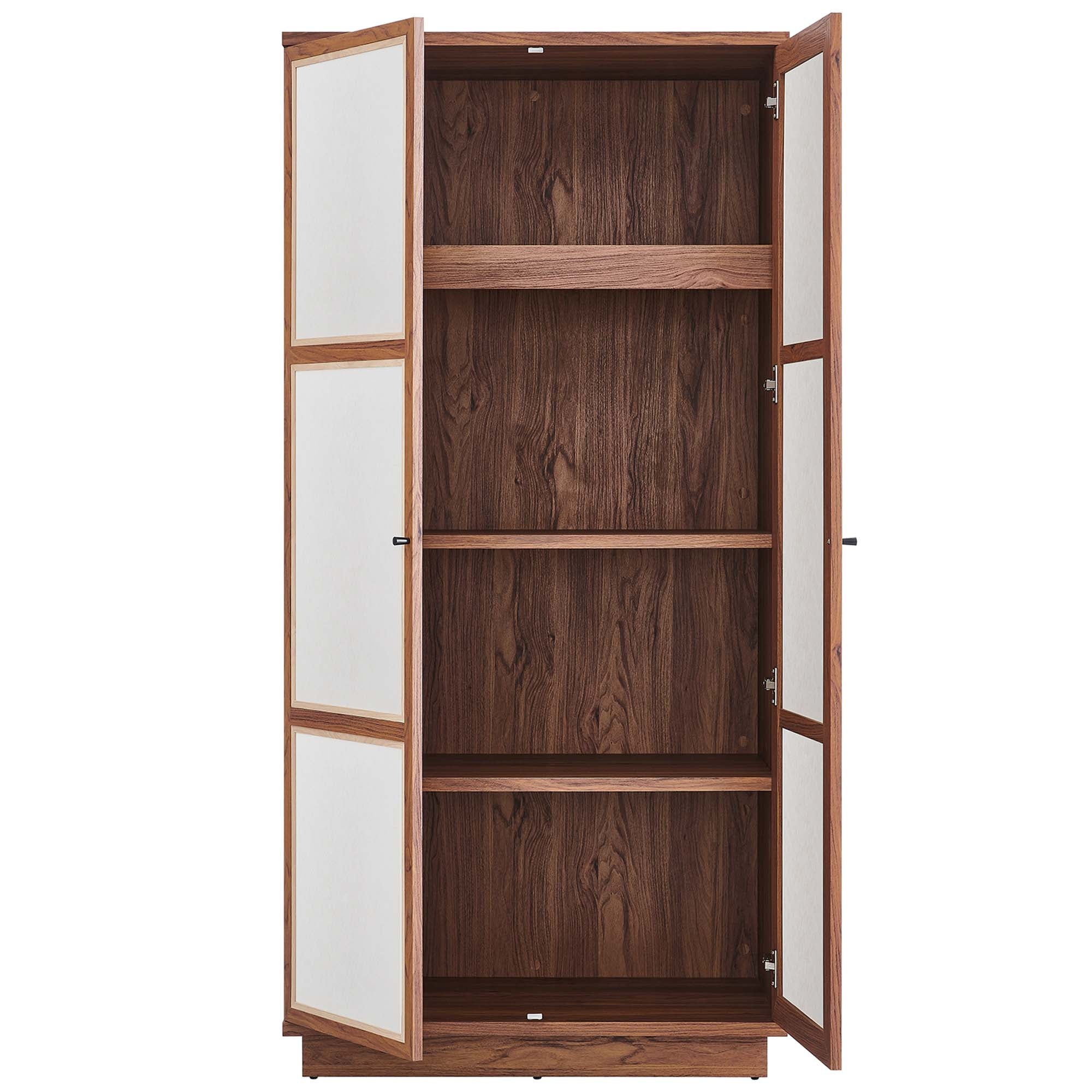 Capri 70" Tall Wood Grain Storage Cabinet, Walnut