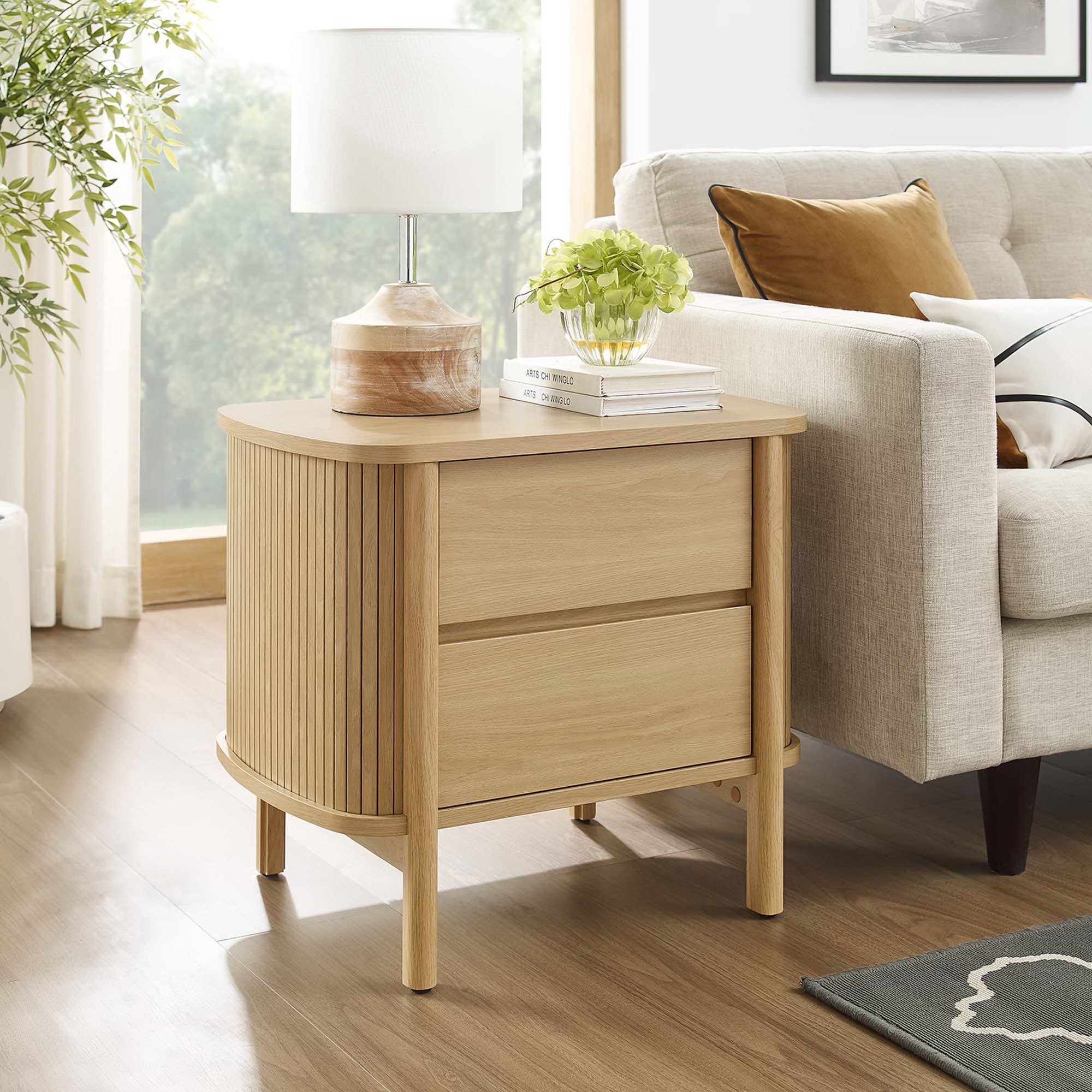 Cadence 2-Drawer Nightstand, Oak