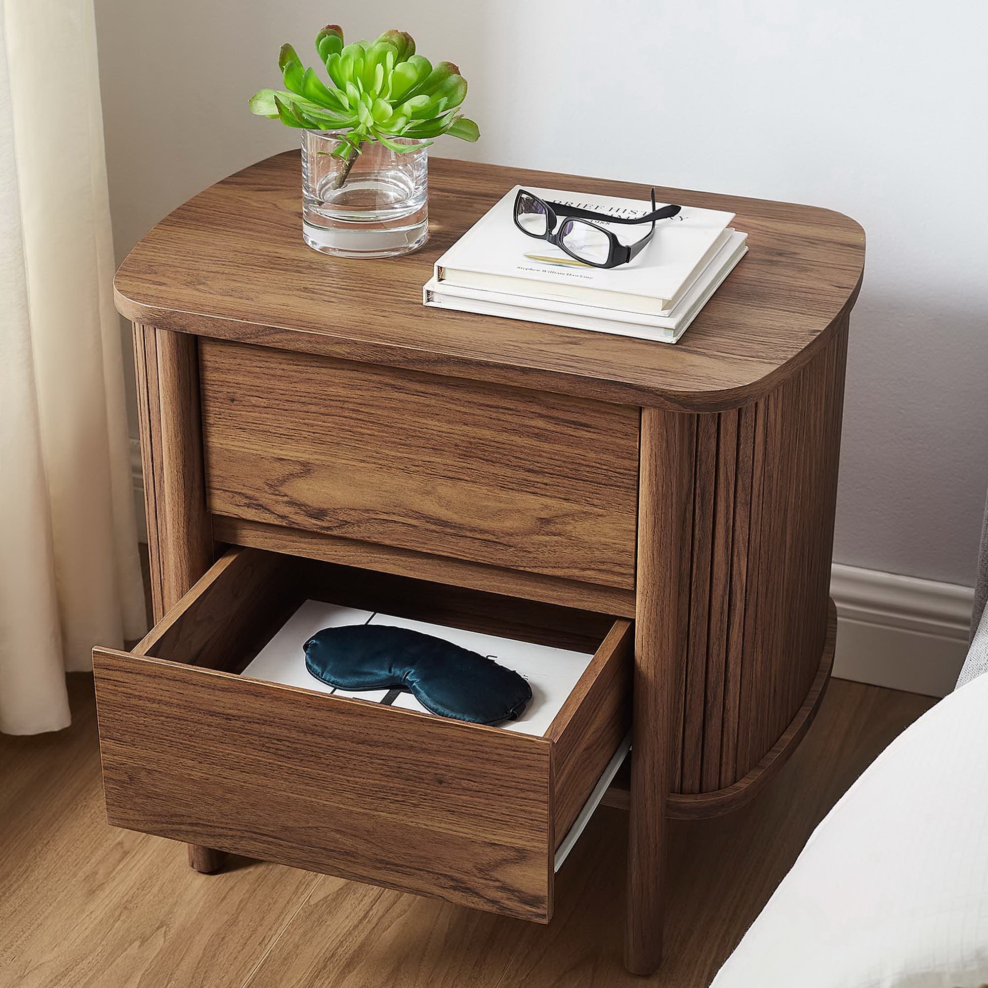 Cadence 2-Drawer Nightstand, Walnut