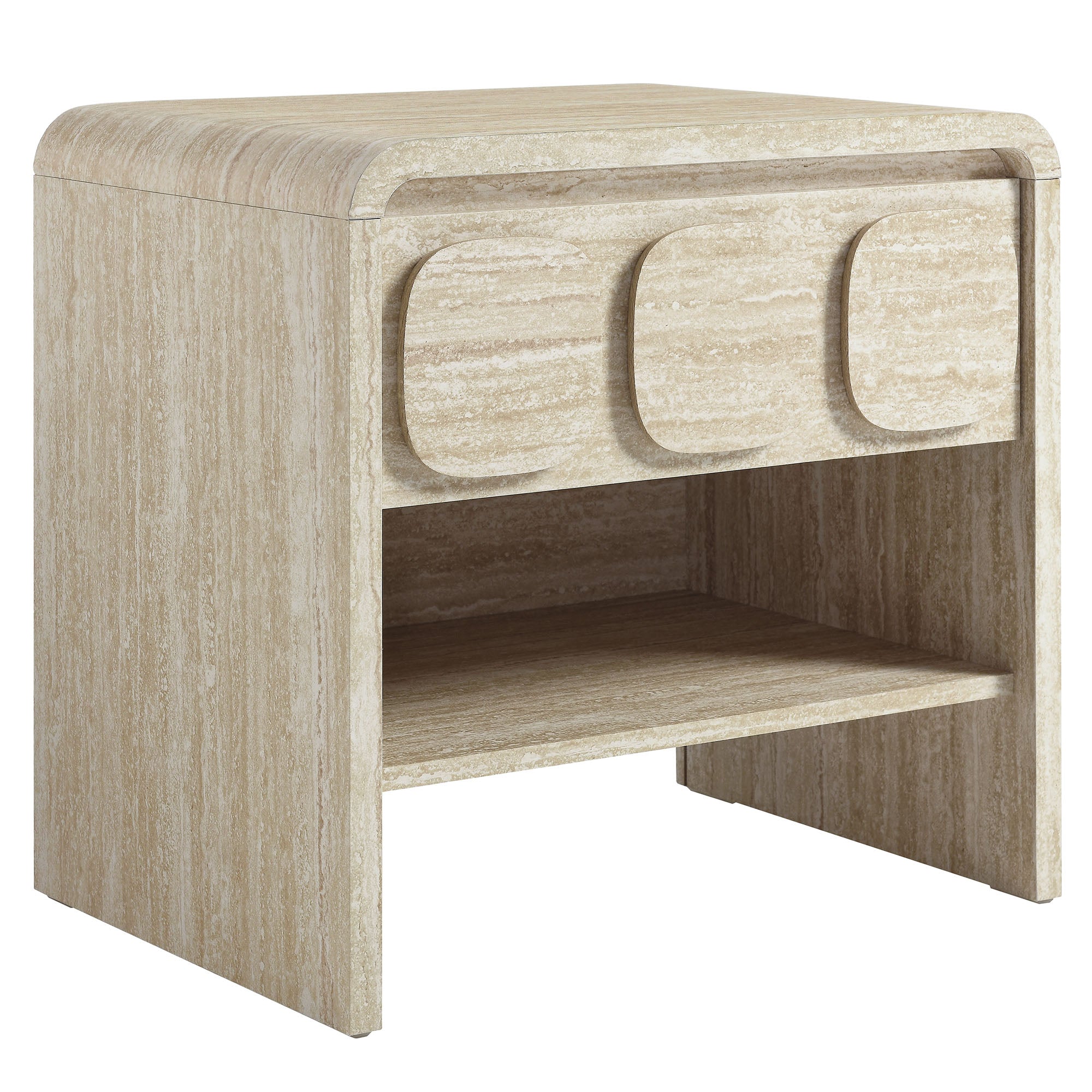Toscana 1-Drawer Nightstand, Travertine