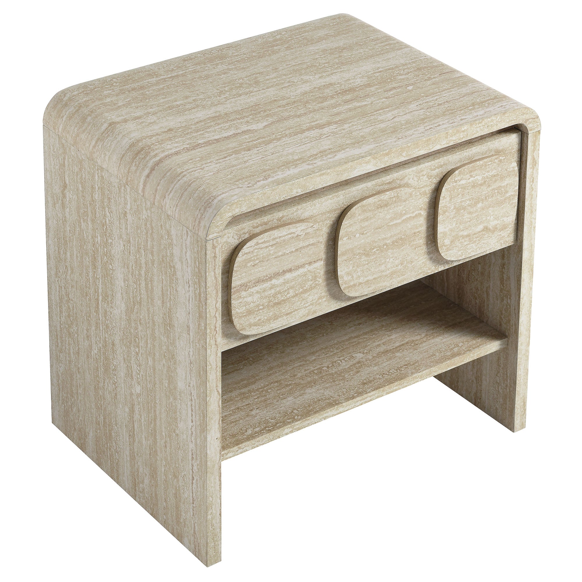 Toscana 1-Drawer Nightstand, Travertine