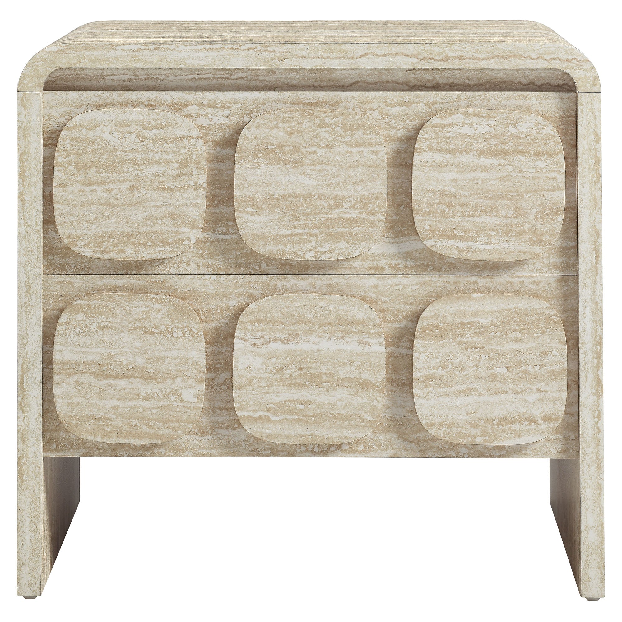 Toscana 2-Drawer Nightstand, Travertine
