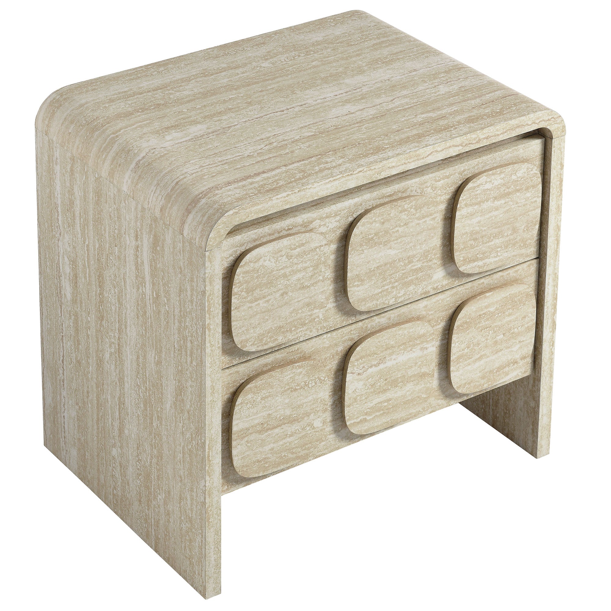 Toscana 2-Drawer Nightstand, Travertine
