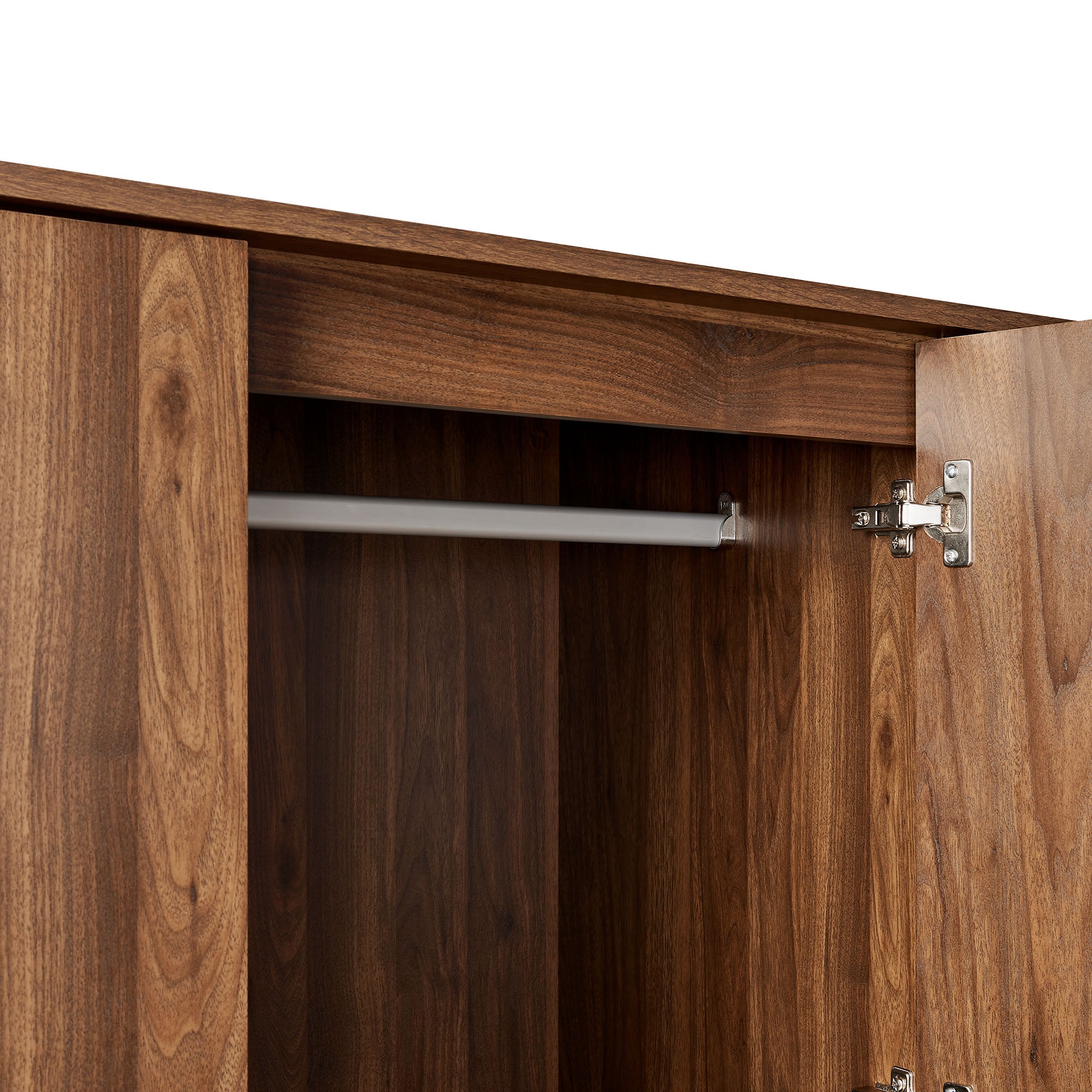 Bulwark 3-Door Wardrobe Closet, Walnut
