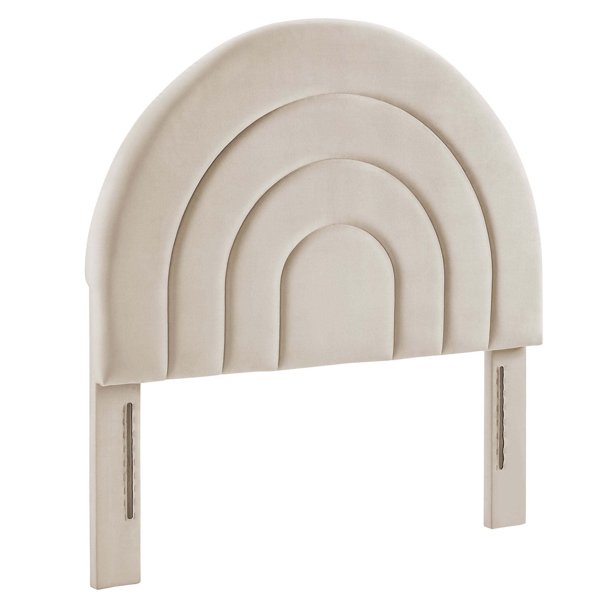 Solana Arched Performance Velvet Twin Headboard, Almond