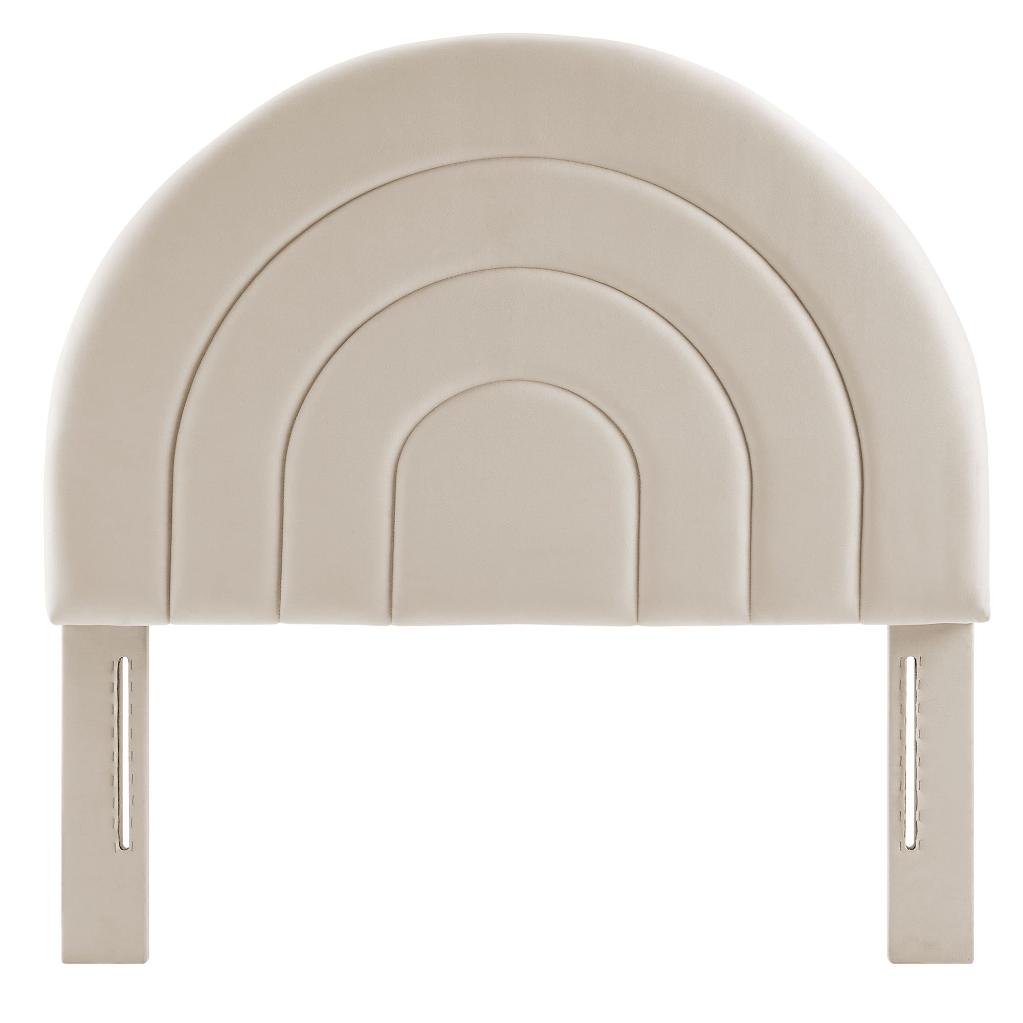 Solana Arched Performance Velvet Twin Headboard, Almond