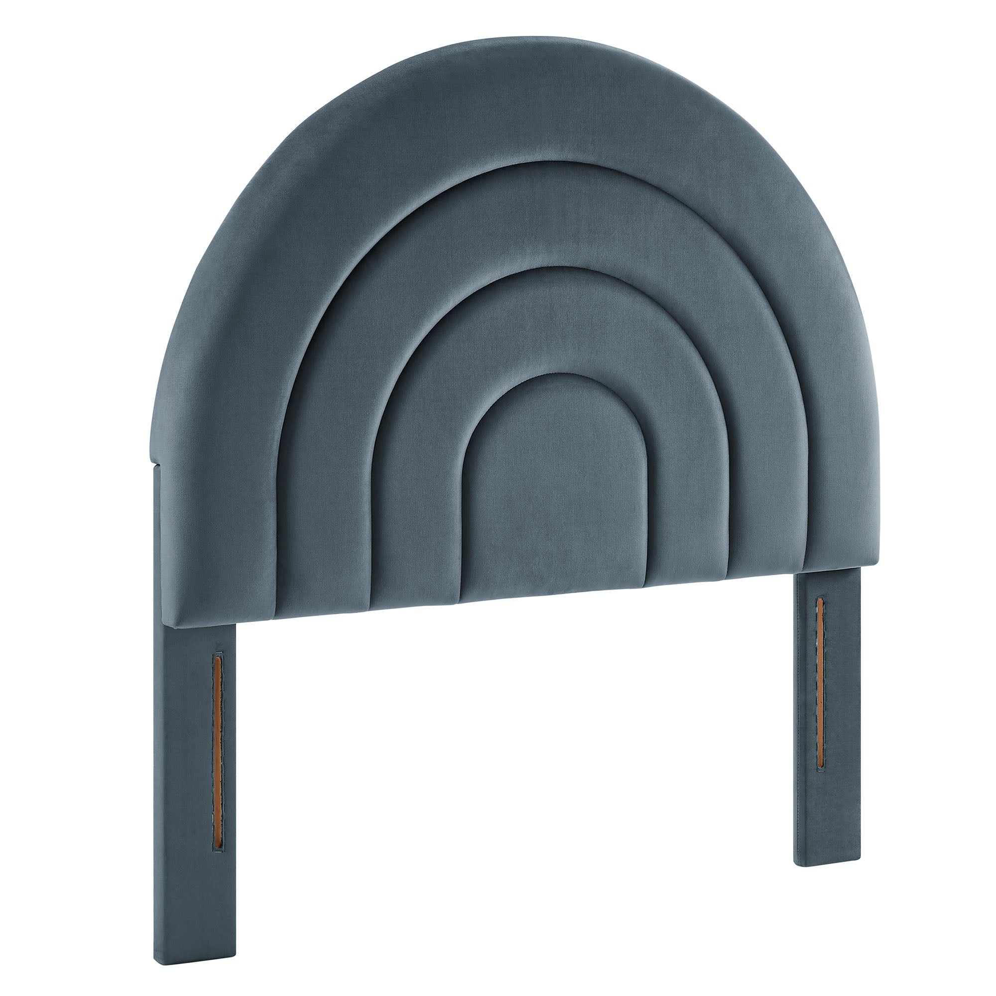 Solana Arched Performance Velvet Twin Headboard, Cadet Blue