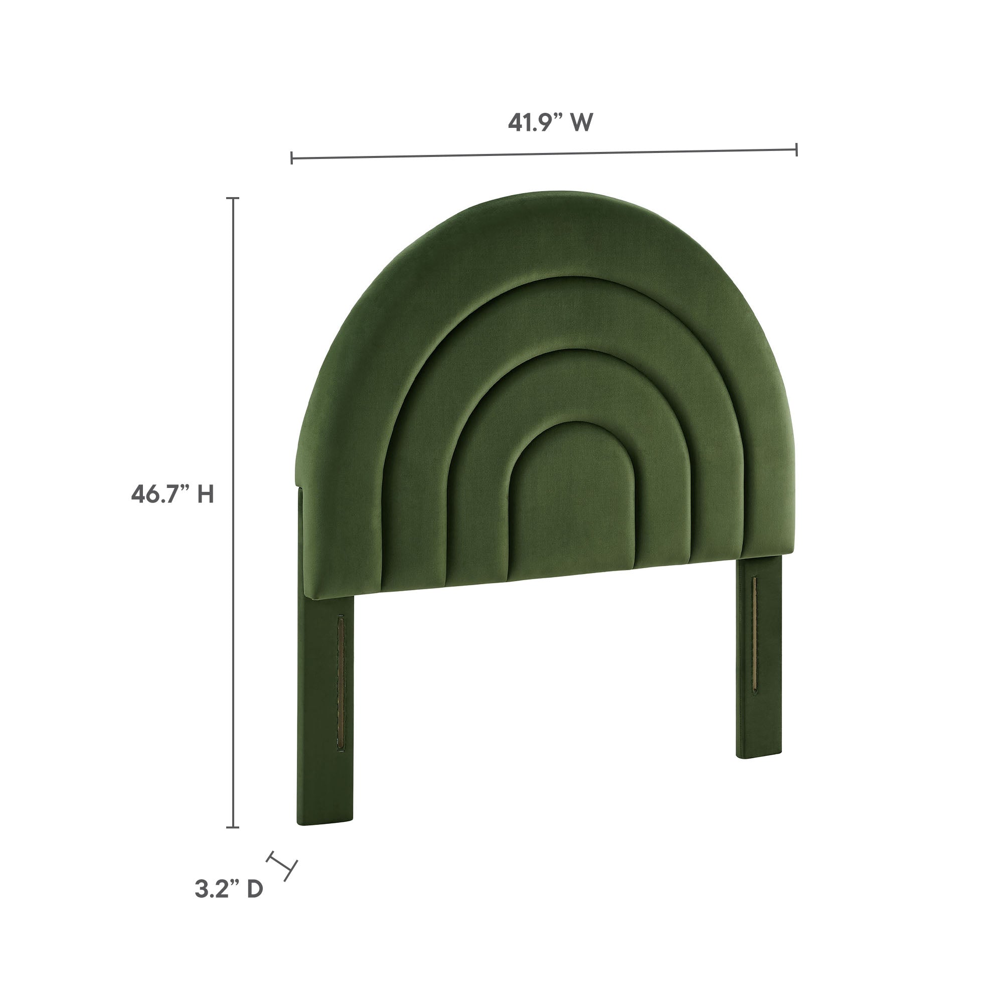 Solana Arched Performance Velvet Twin Headboard, Moss Green
