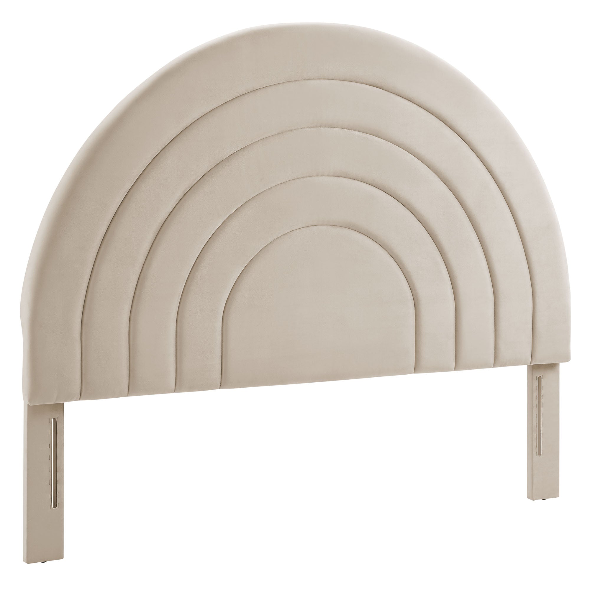 Solana Arched Performance Velvet Full Headboard, Almond