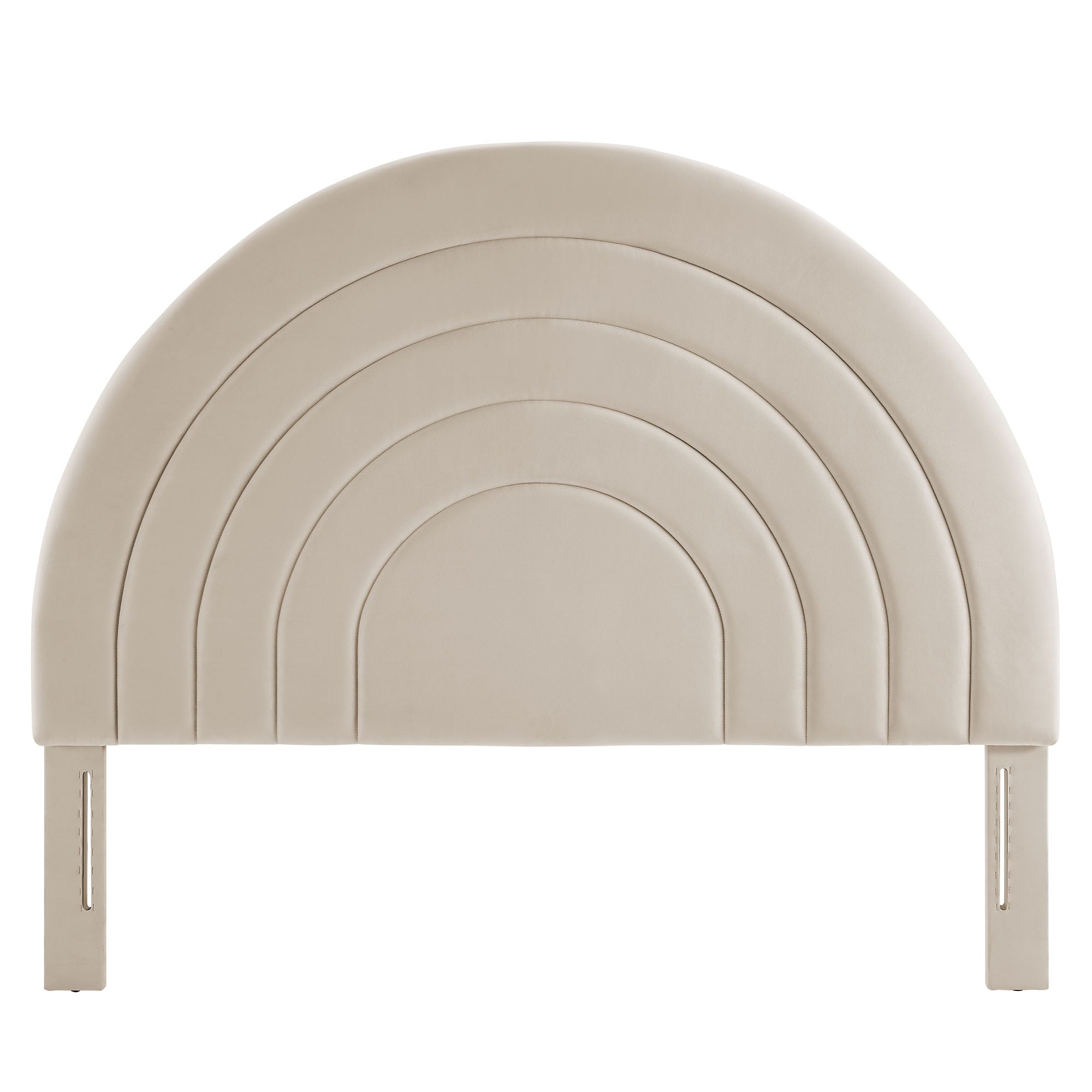 Solana Arched Performance Velvet Full Headboard, Almond