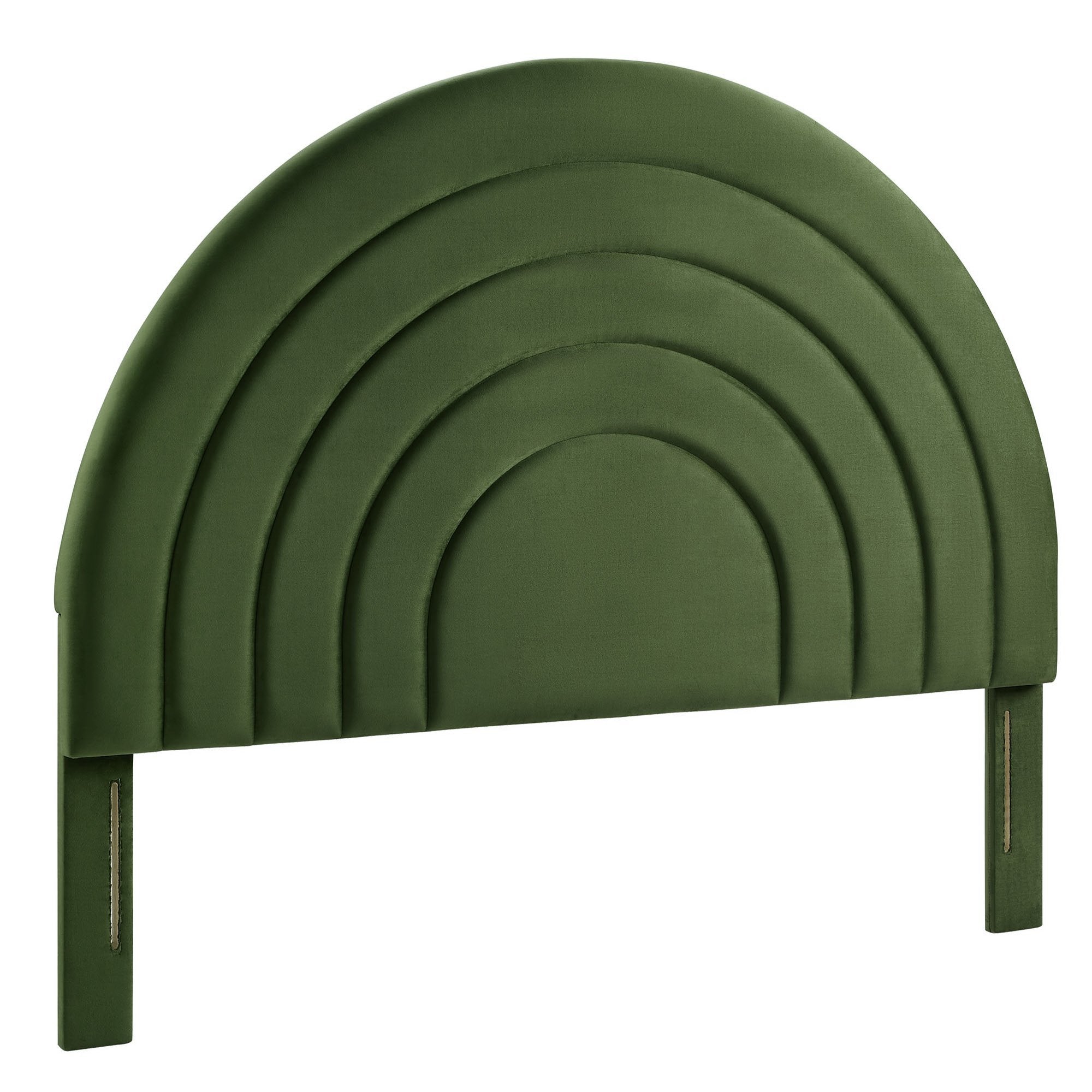 Solana Arched Performance Velvet Queen Headboard, Moss Green