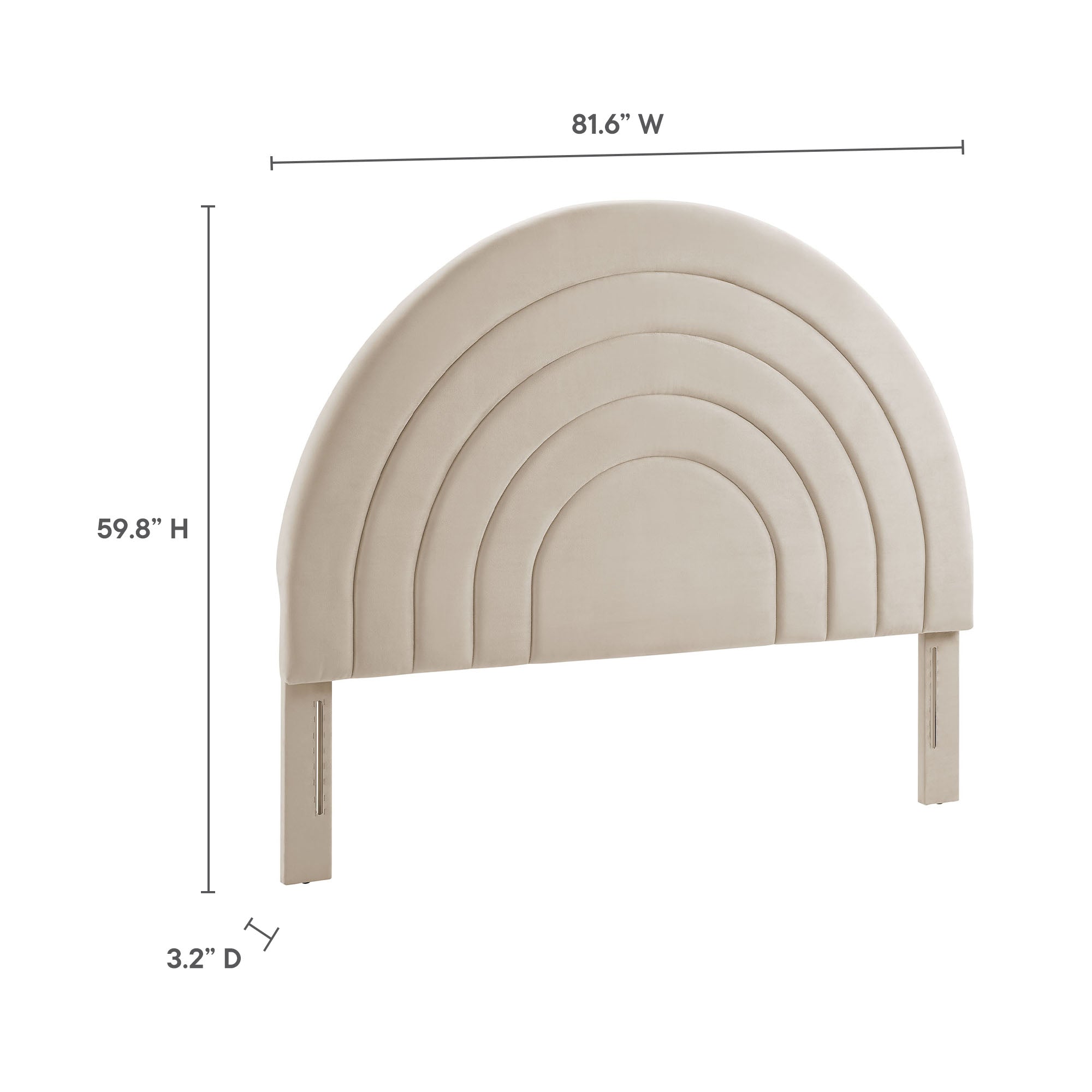 Solana Arched Performance Velvet King Headboard, Almond