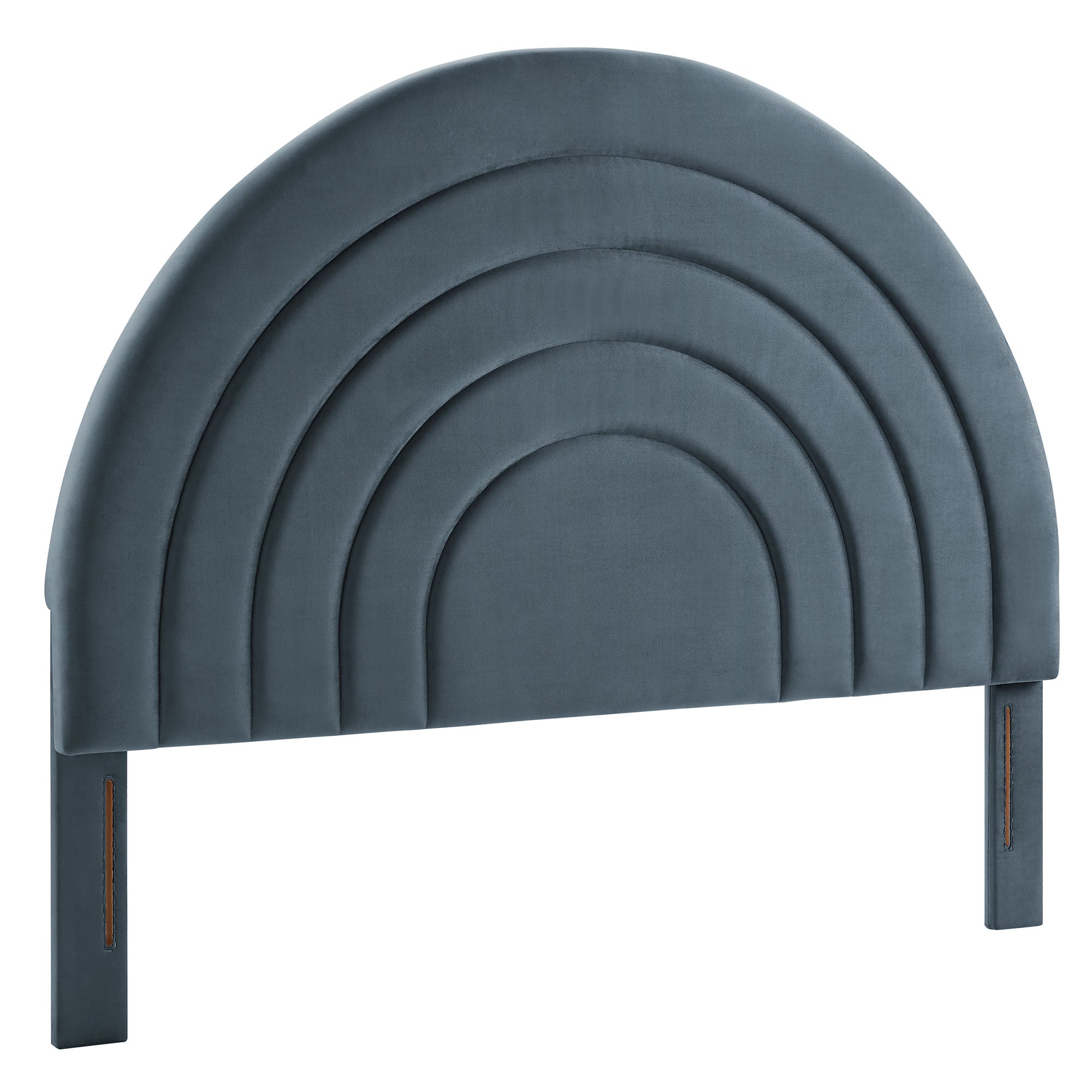 Solana Arched Performance Velvet King Headboard, Cadet Blue