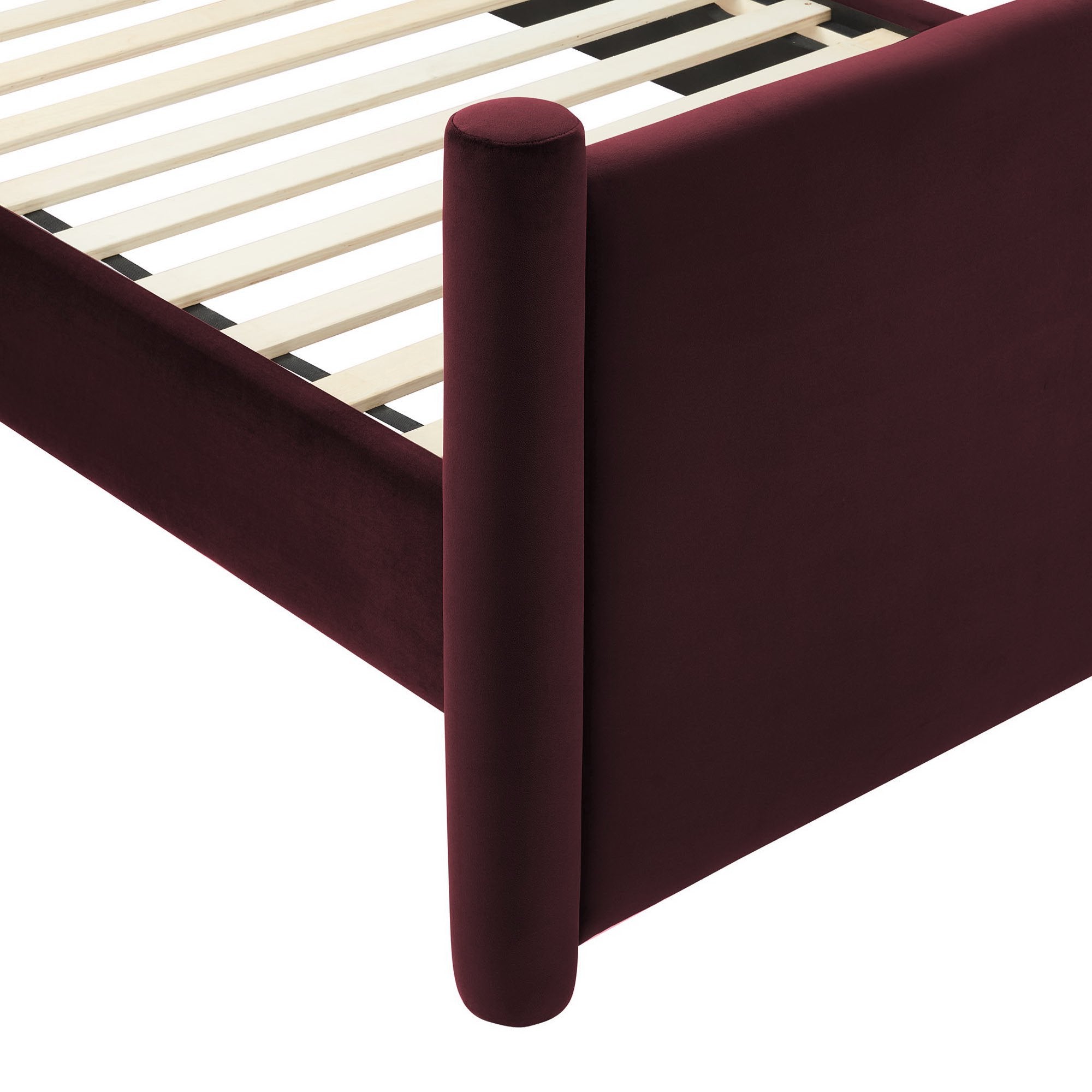 Rael Performance Velvet Twin Platform Bed, Mulberry