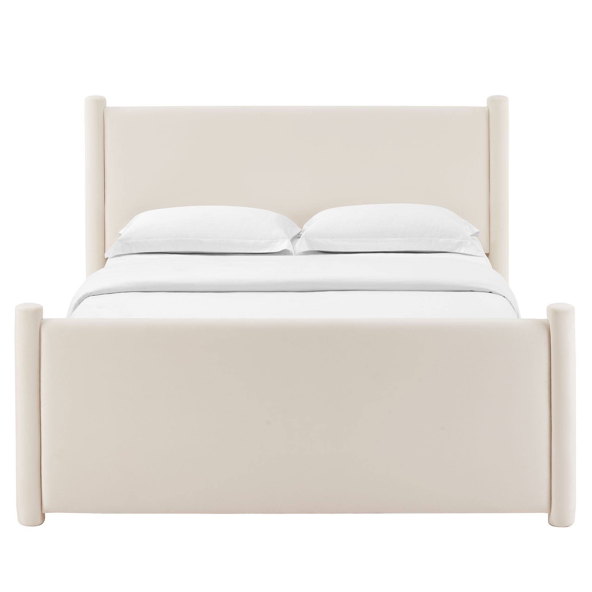 Rael Performance Velvet King Platform Bed, Alabaster