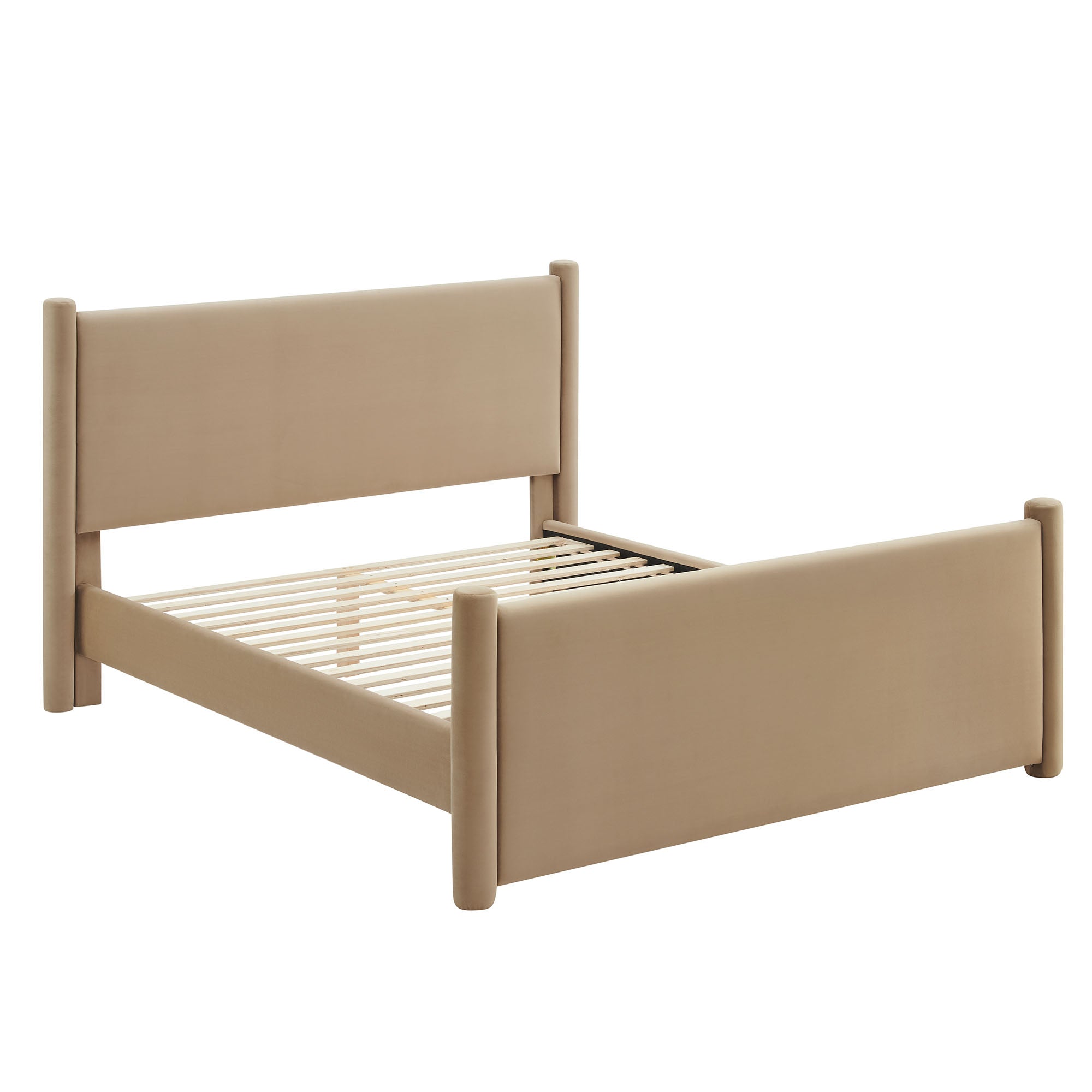 Rael Performance Velvet King Platform Bed, Taupe