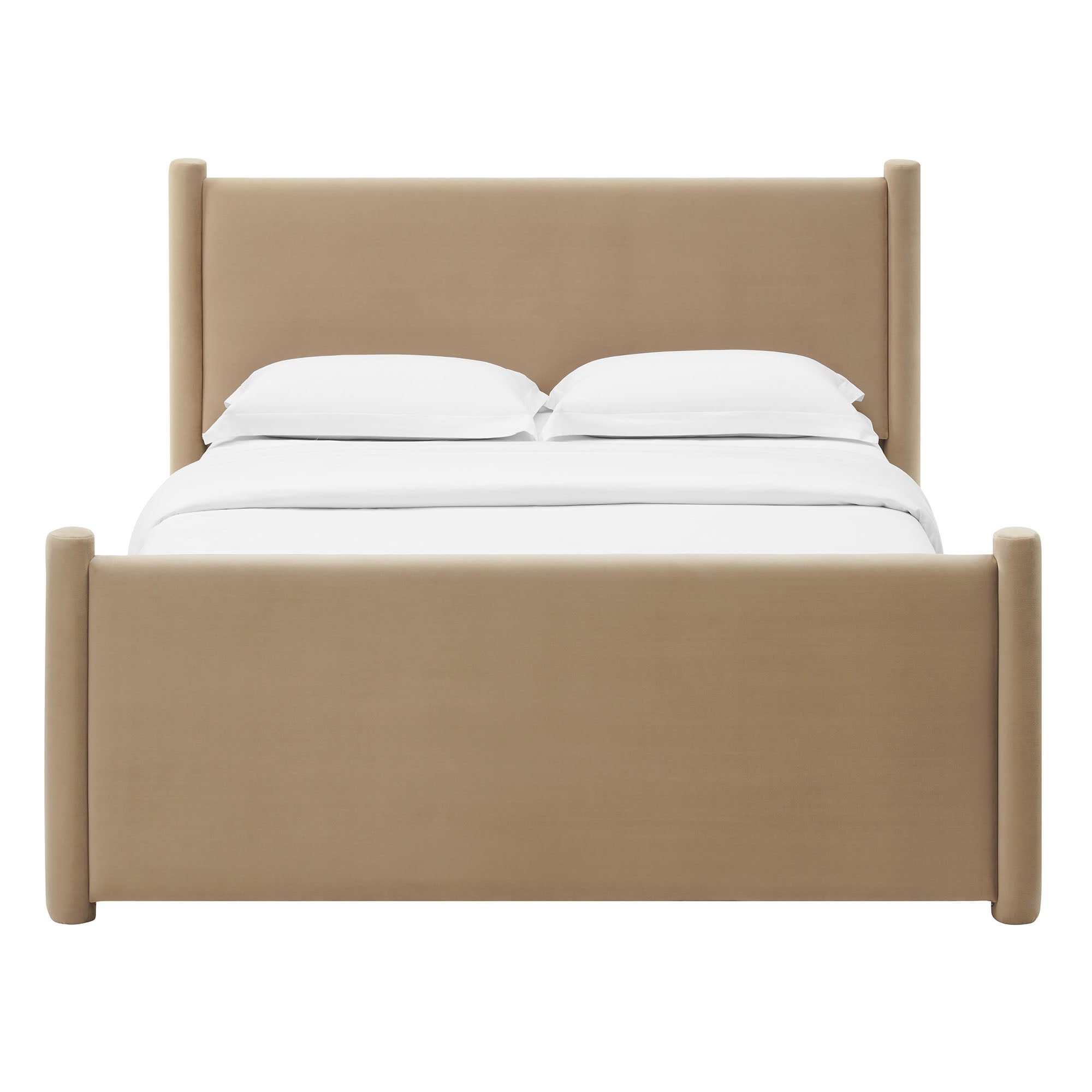Rael Performance Velvet King Platform Bed, Taupe